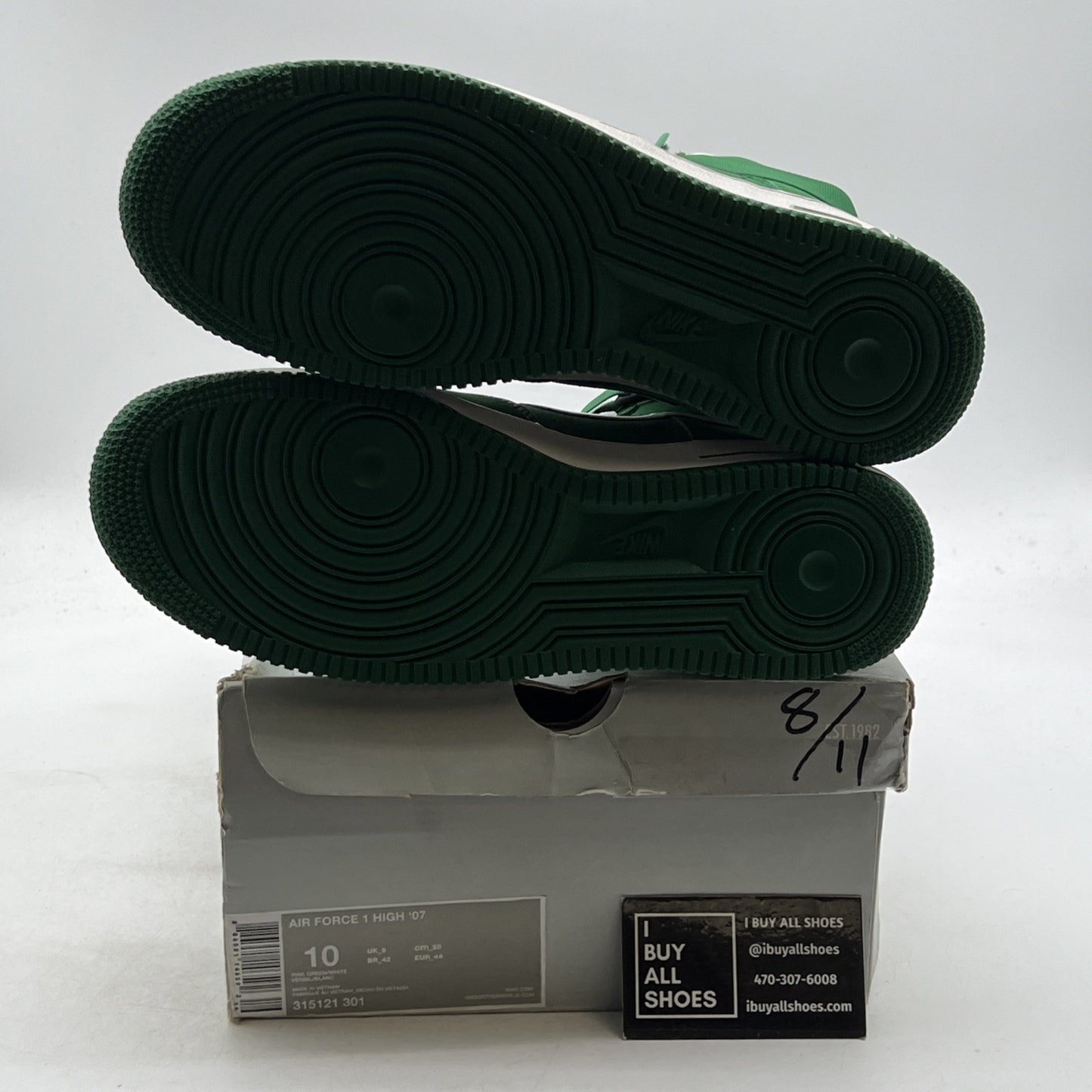 Size 10 - Nike Air Force 1 '07 High Pine Green (315121-301)