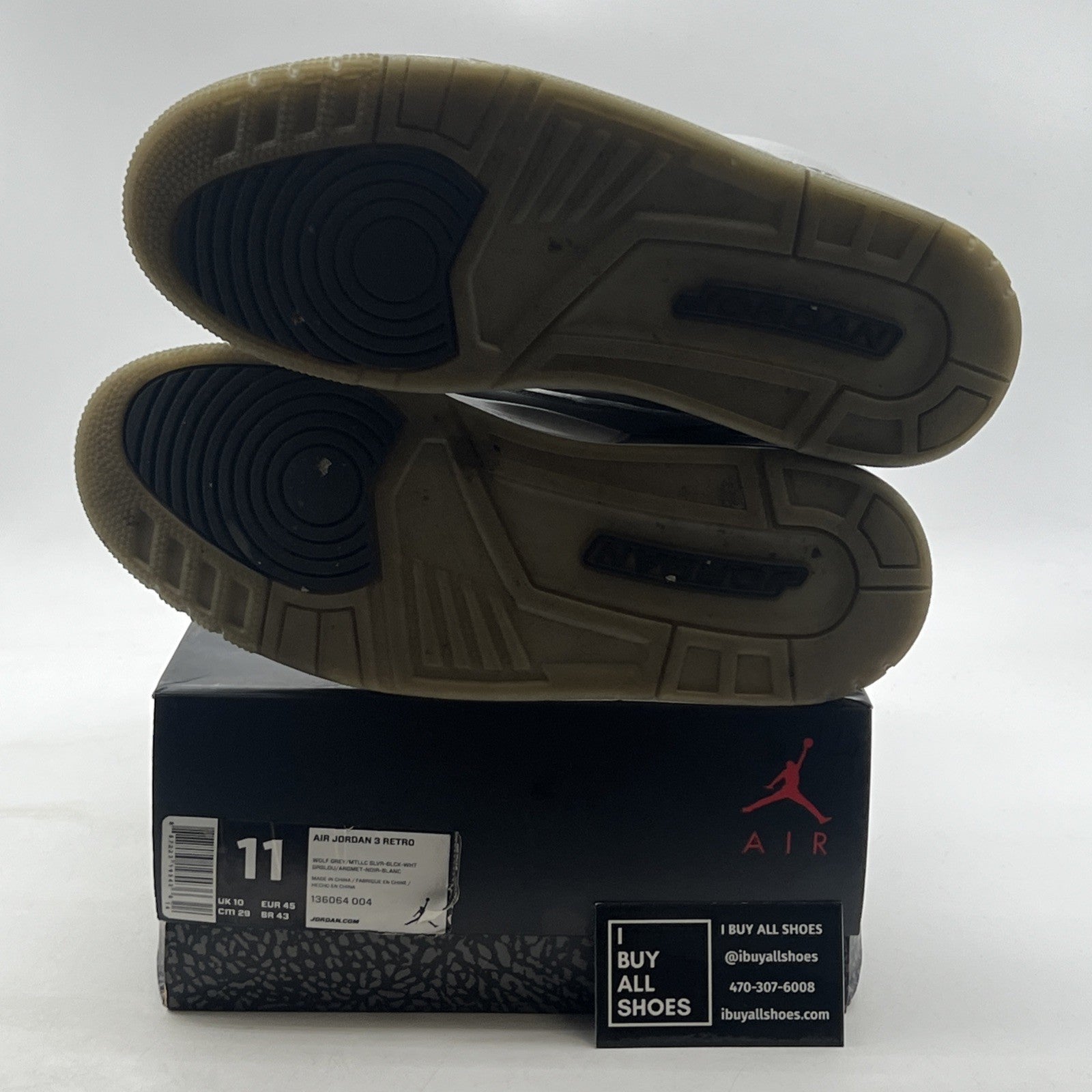 Size 11 - Air Jordan 3 Retro Wolf Grey (136064-004)