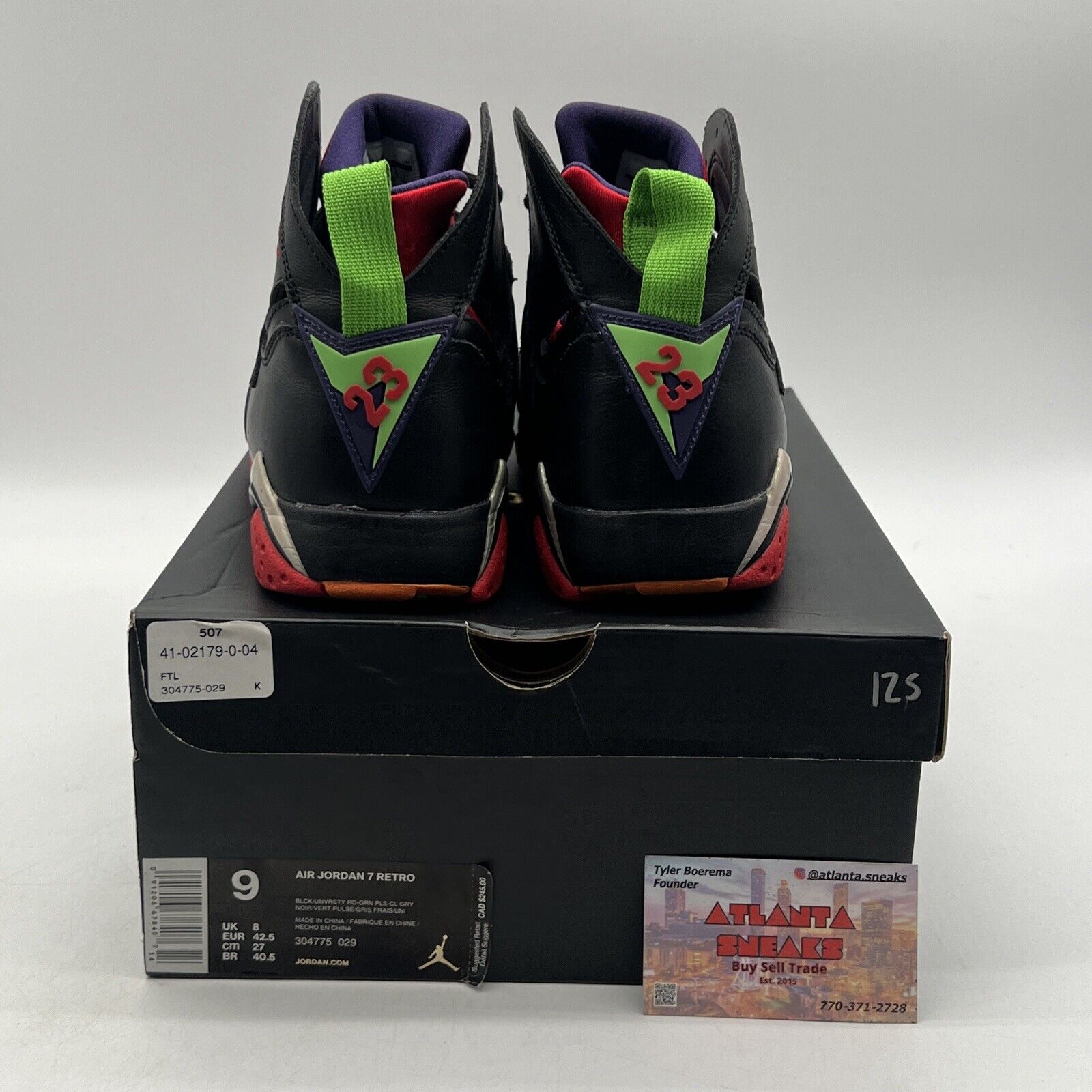 Size 9 - Air Jordan 7 Retro Marvin the Martian Red Green Black (304775-029)