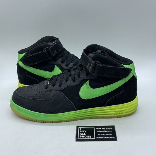 Size 14 - Nike Lunar Force 1 Leather Mid Black (555089-004)