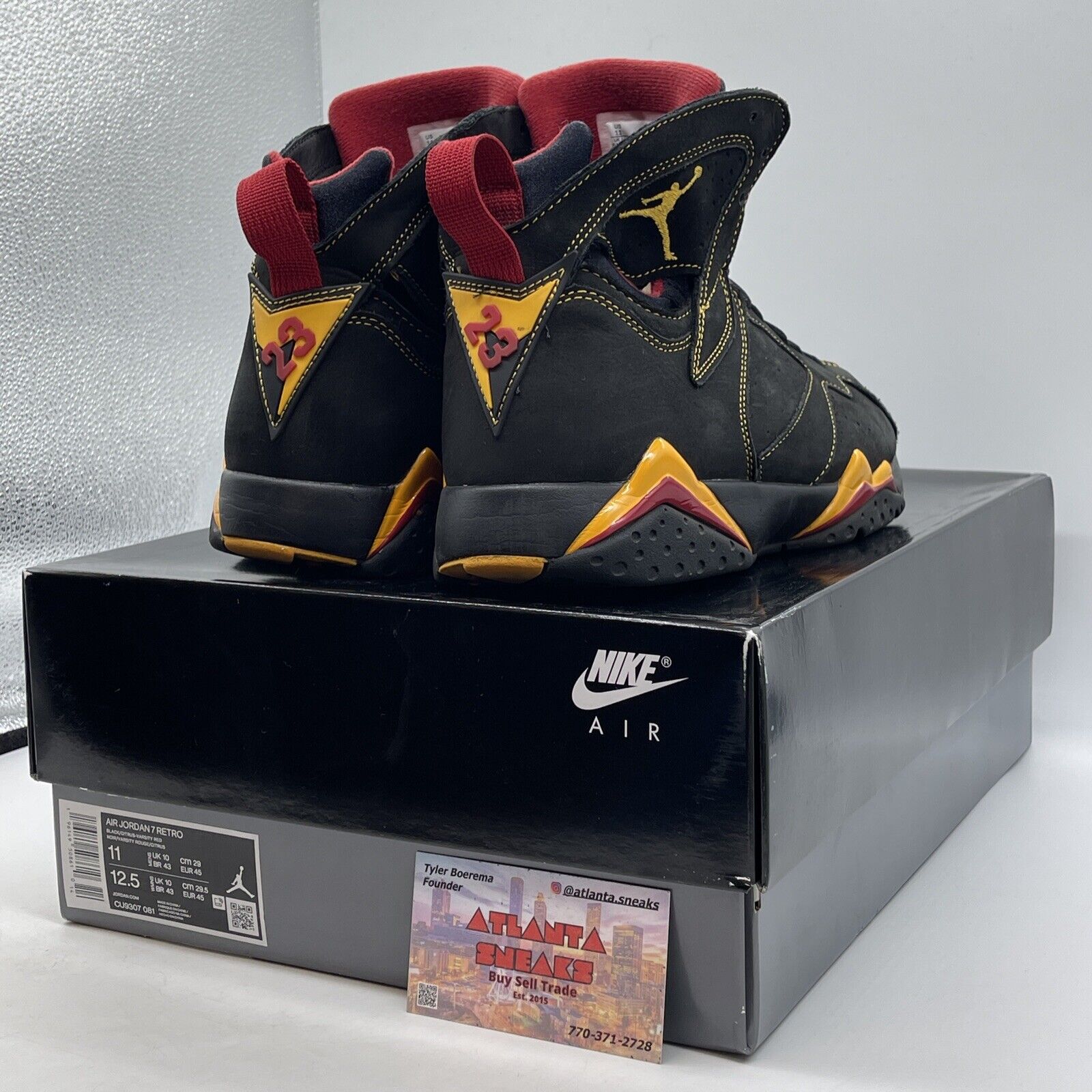 Size 11 - Jordan 7 Retro Citrus Black Orange Red Suede (CU9307-081)
