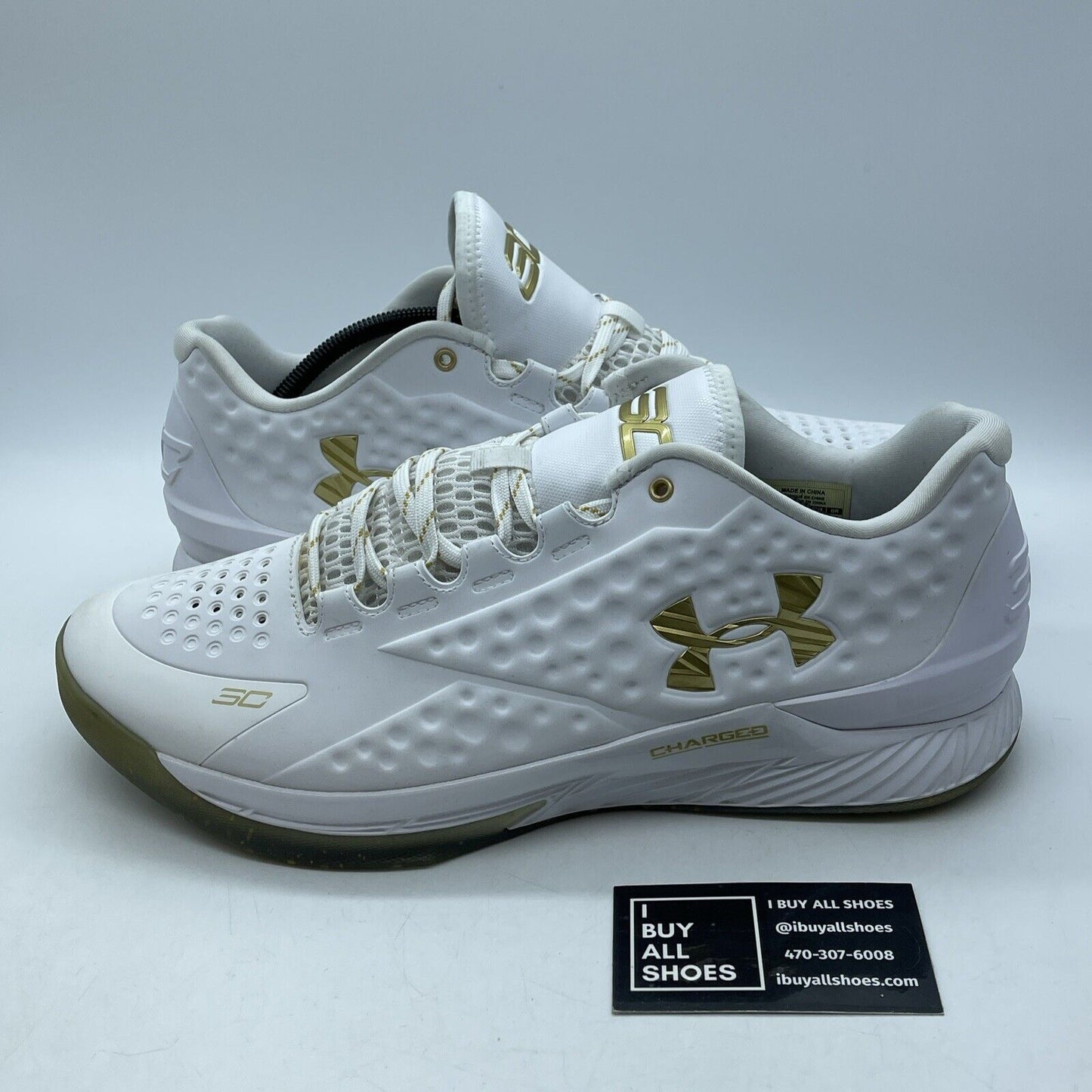 Size 13 - Under Armour Curry 1 Low Championship White Gold Leather (1269048-100)