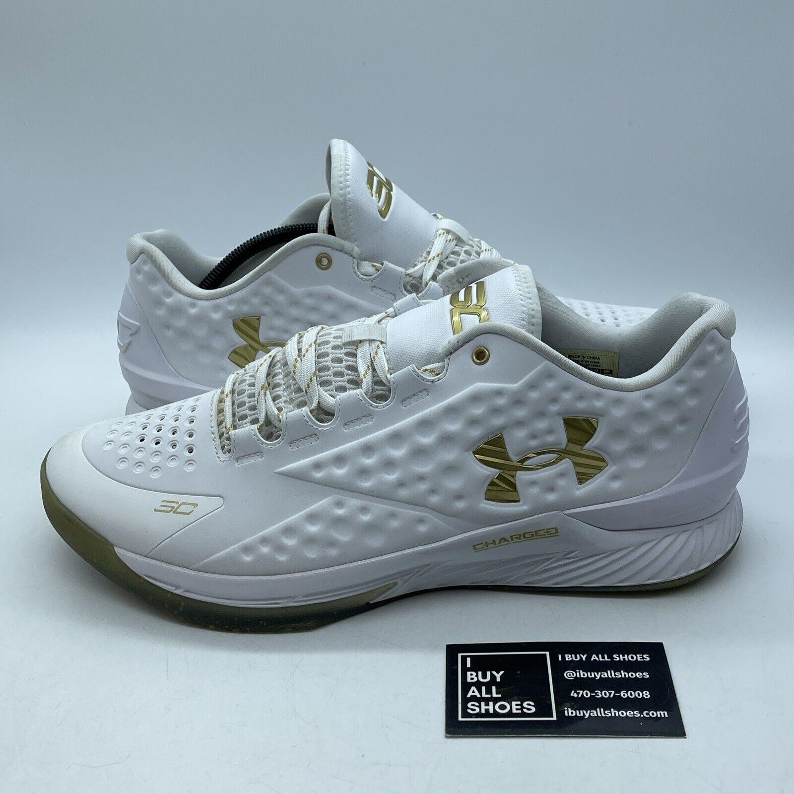 Size 13 - Under Armour Curry 1 Low Championship White Gold Leather (1269048-100)