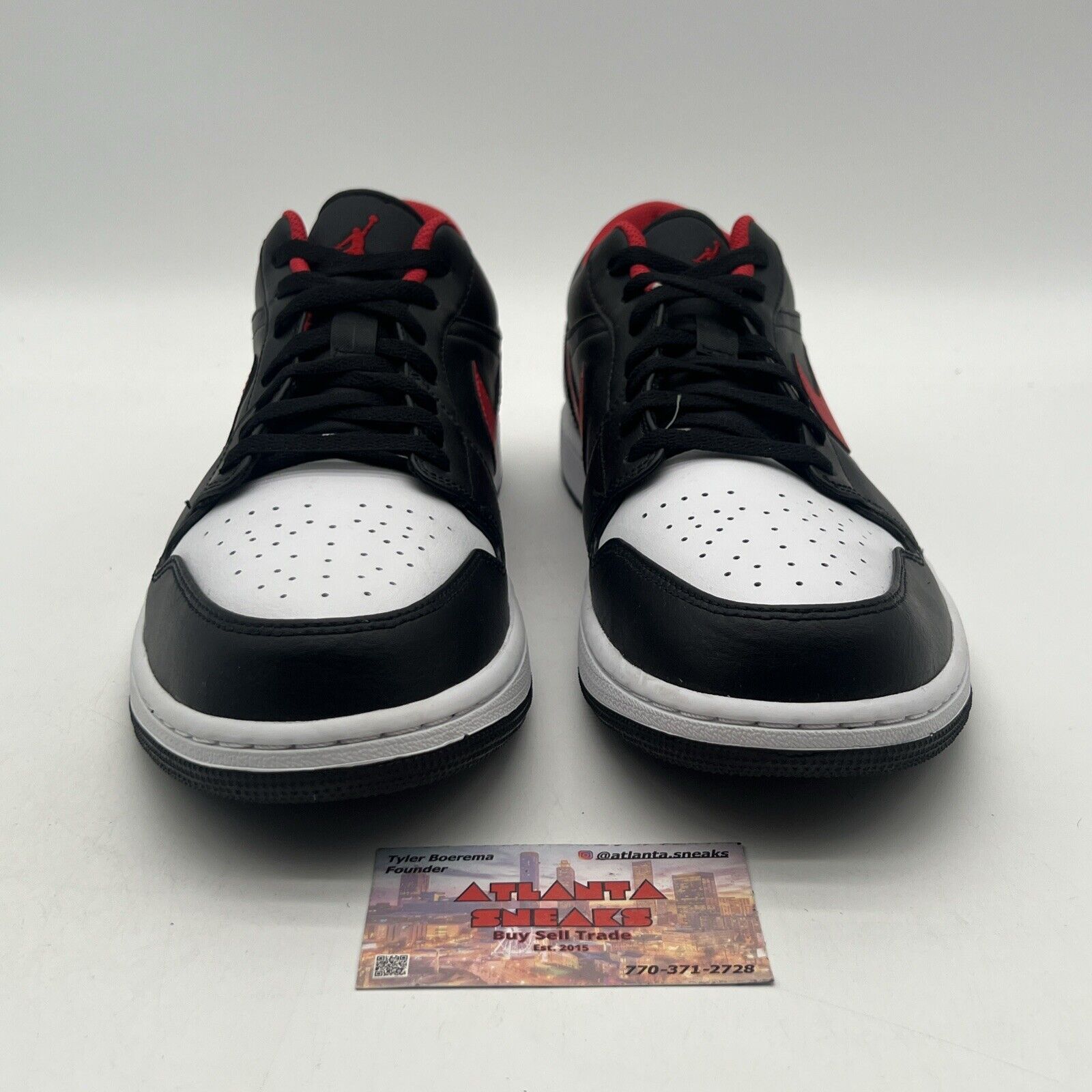 Size 13 - Jordan 1 Low White Toe 2022 White Red Black Leather (553558-063)