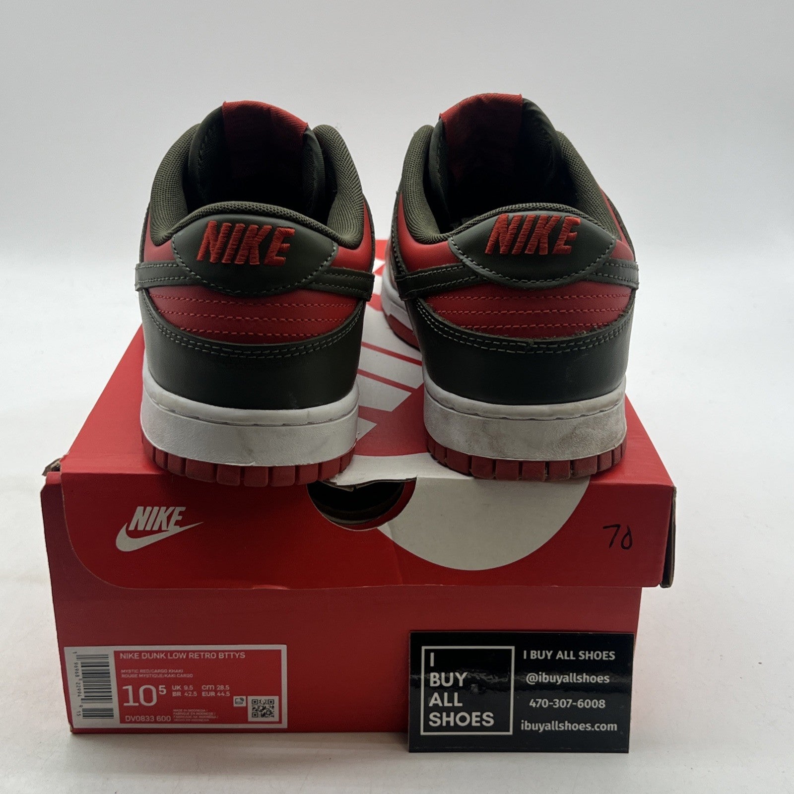 Size 10.5 - Nike Dunk Low Cargo Khaki Mystic Red (DV0833-600)