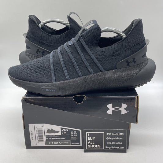 Size 12W - Under Armour HOVR Phantom 3 Slip Triple Black Suede (3026239-001)