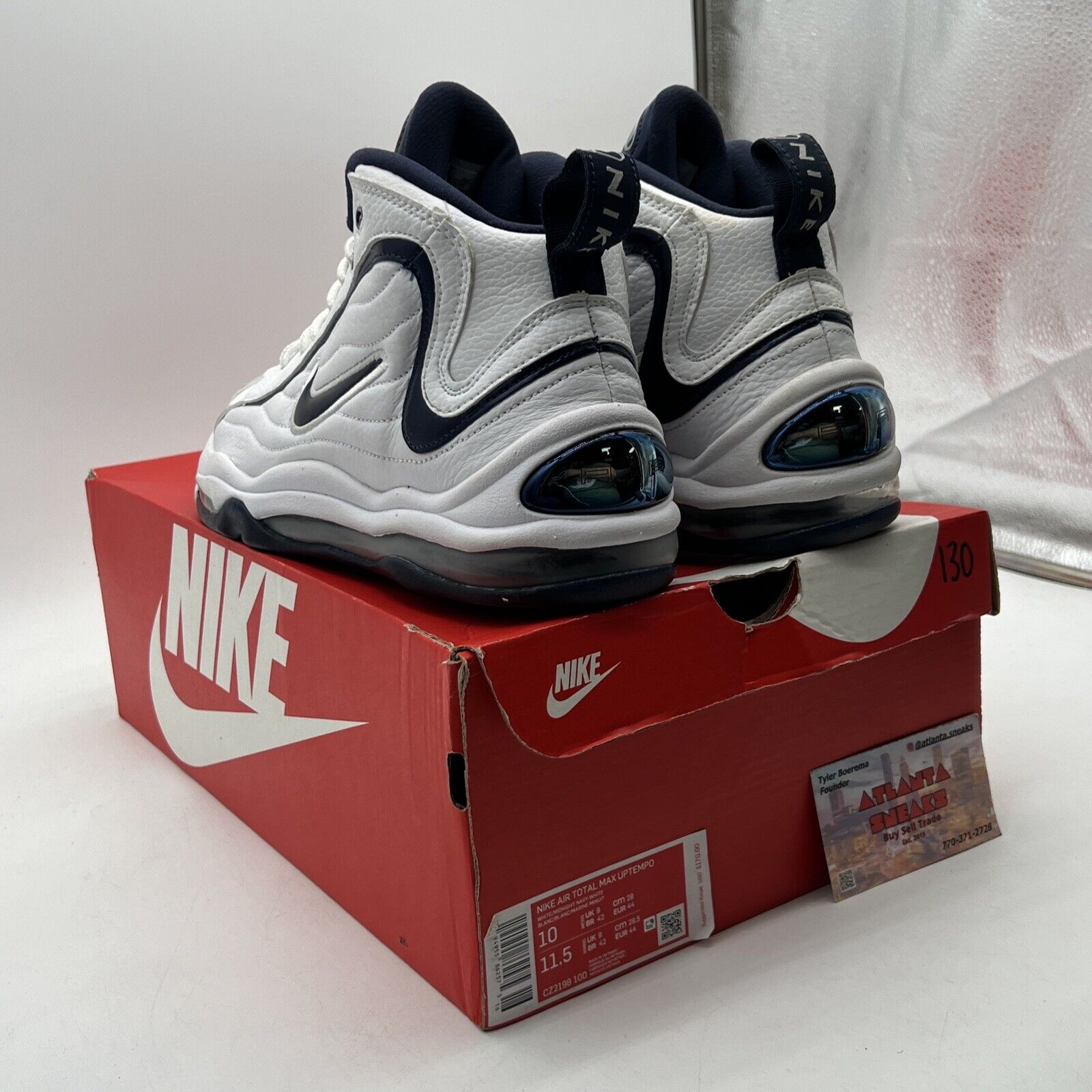 Size 10 - Nike Air Total Max Uptempo Midnight Navy White Leather (CZ2198-100)