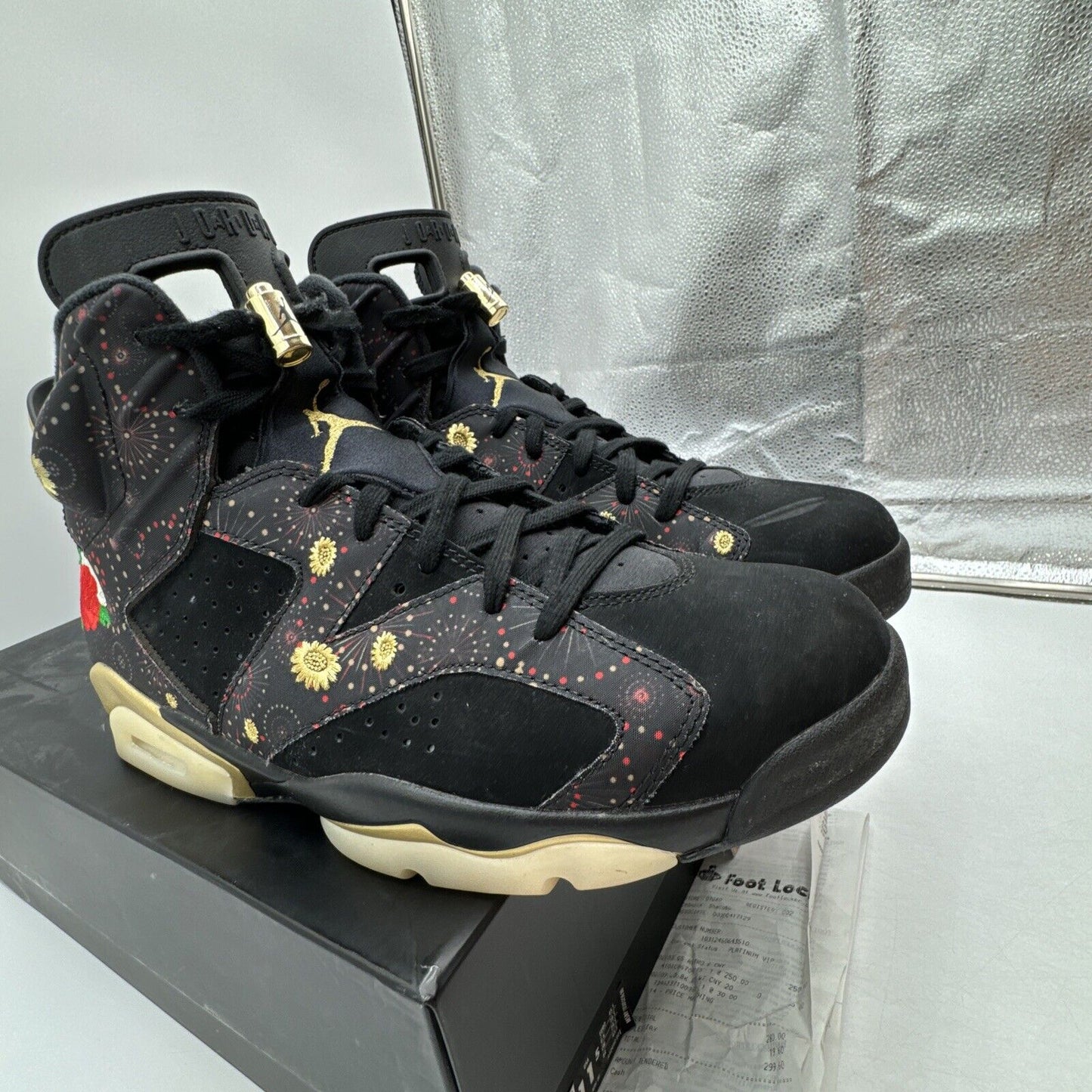 Size 11.5 - Jordan 6 Retro Chinese New Year 2018 Gold Black Suede OG All Rose