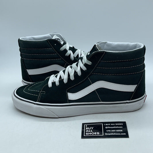 Size 12 - Vans Olive Green White Black Red Suede Leather High Top (751505)
