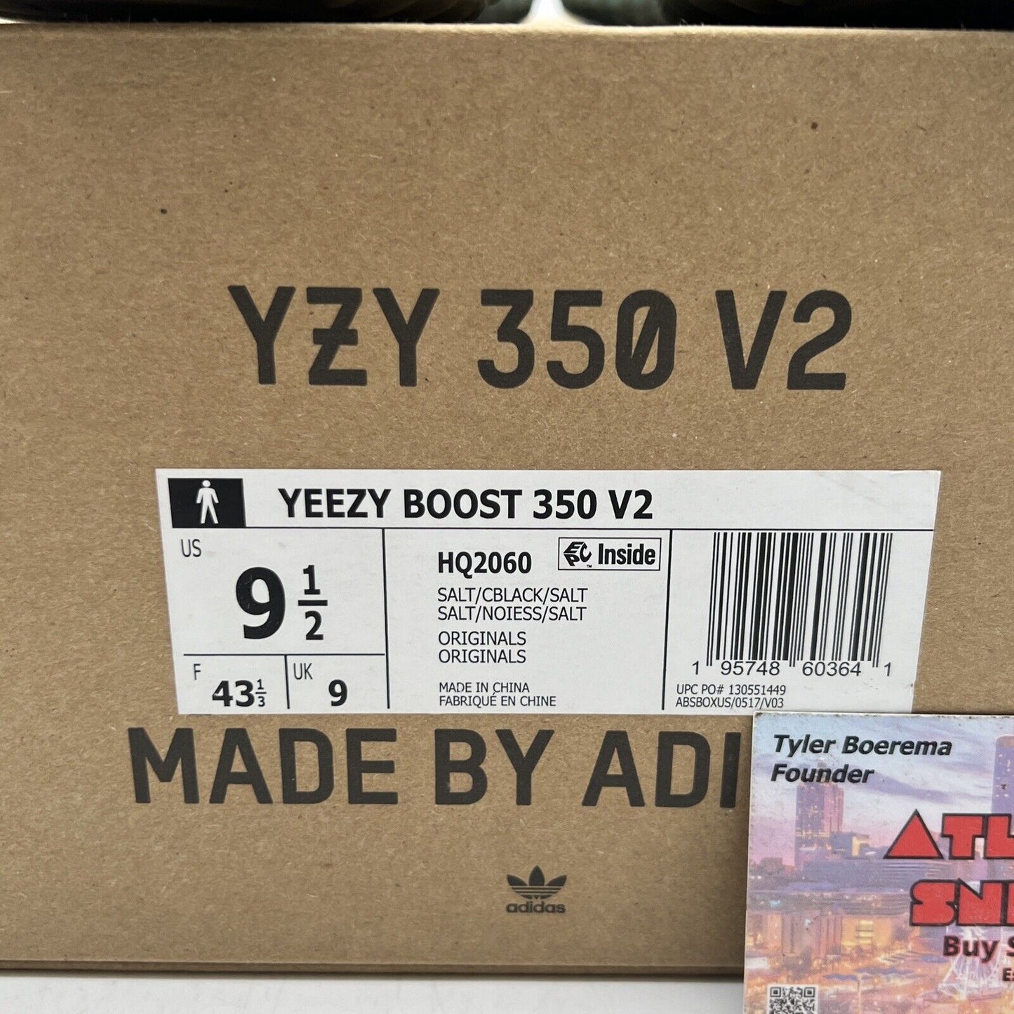 Size 9.5 - Yeezy Boost 350 V2 Salt Black (HQ2060)