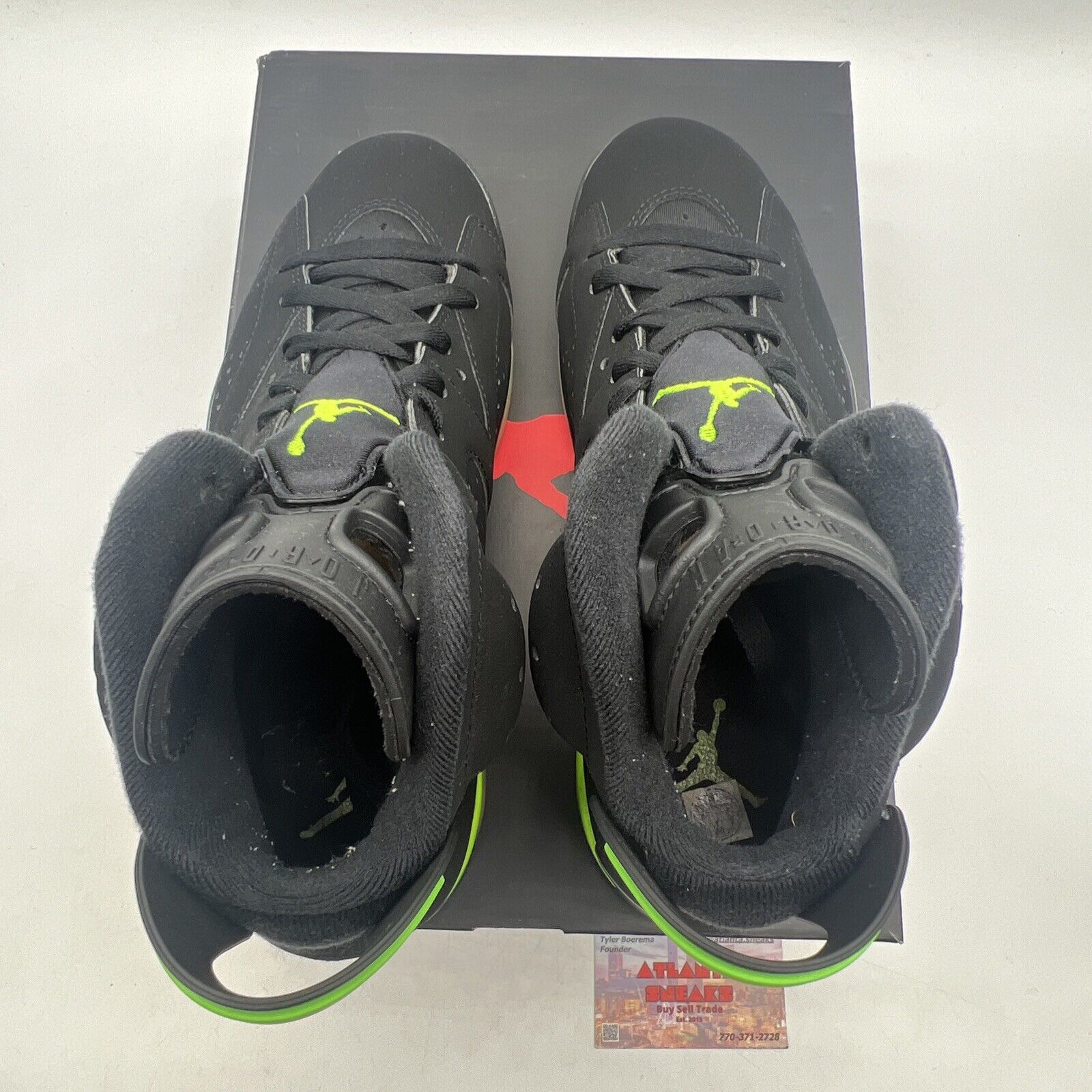 Size 8.5 - Jordan 6 Retro Electric Green 2021 Black Suede (CT8529-003)