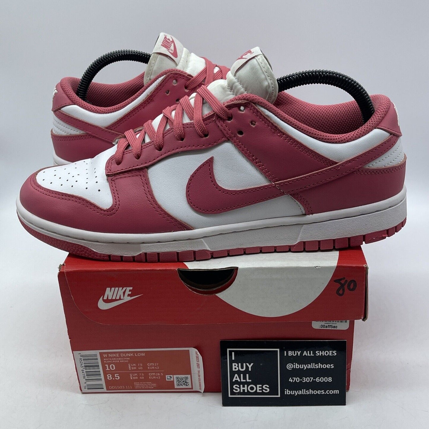 Size 10W - Nike Dunk Low Archeo Pink White Leather Suede (DD1503-111)