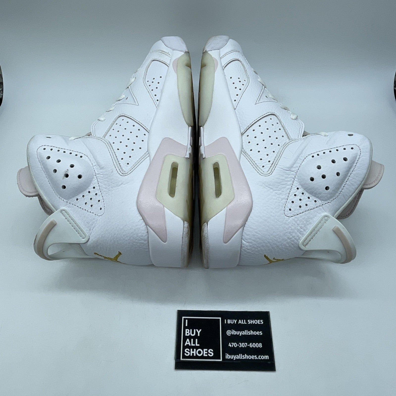 Size 11W - Air Jordan 6 Retro Gold Hoops White Pink Leather (DH9696-100)