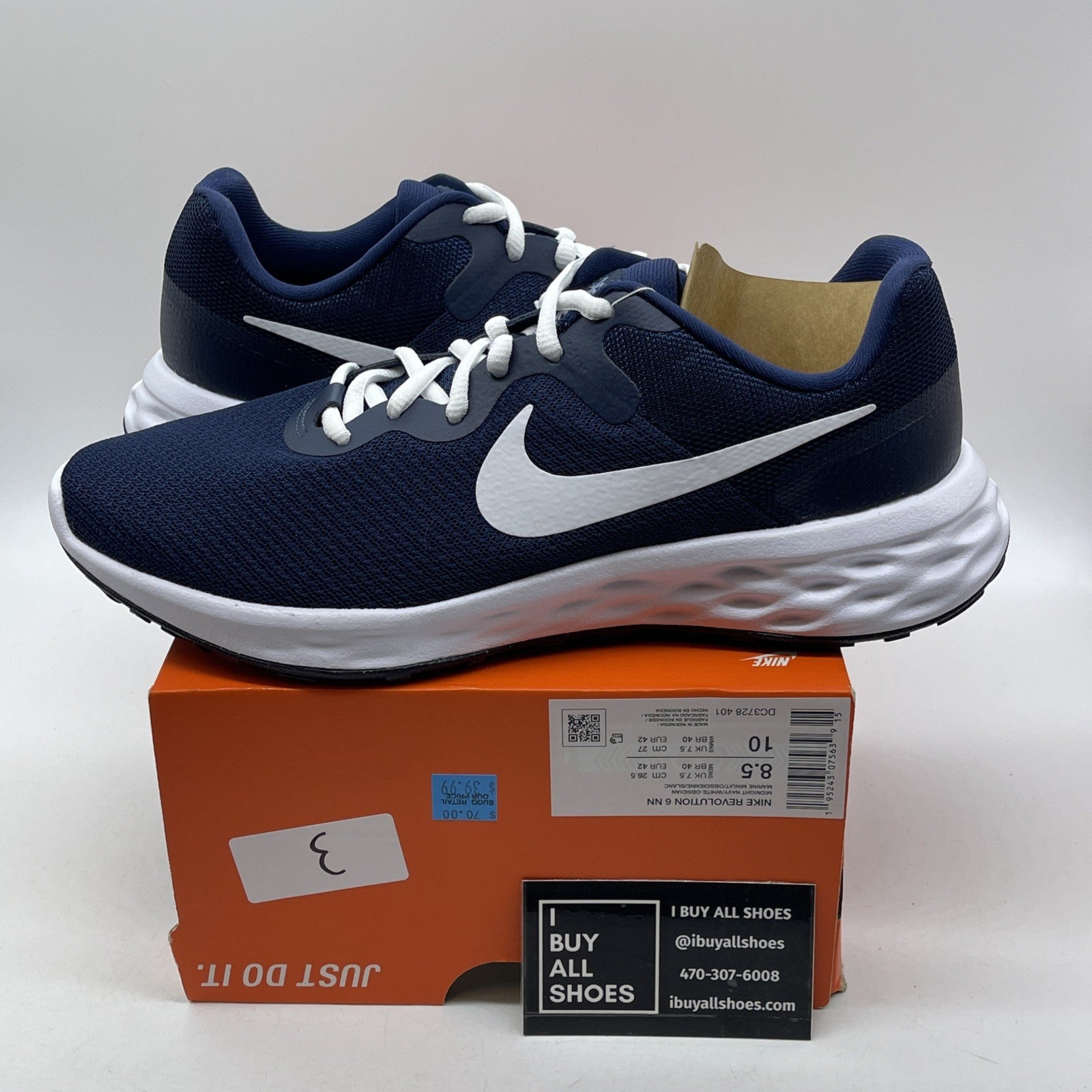 Size 8.5 - Nike Revolution 6 Next Nature Dark Obsidian Hyper Royal (Dc3728-401)
