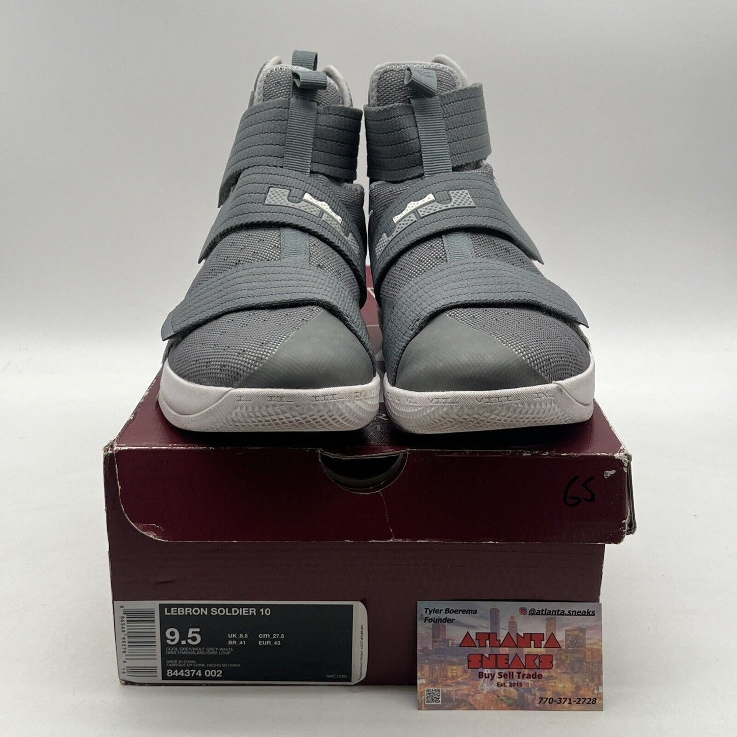 Size 9.5 - Nike LeBron Soldier 10 Cool Grey (844374-002)