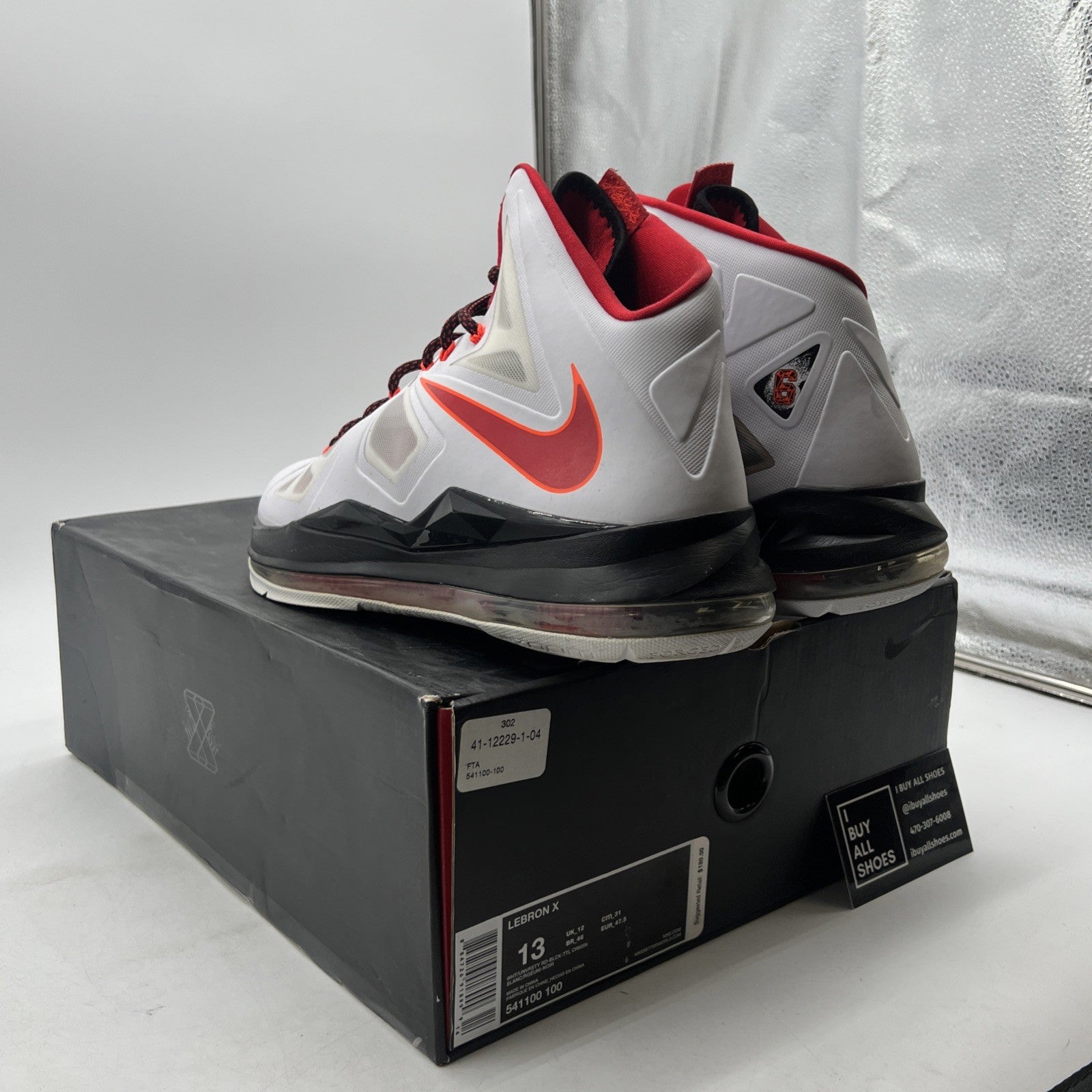 Size 13 - Nike LeBron 10 Heat Home (541100-100)
