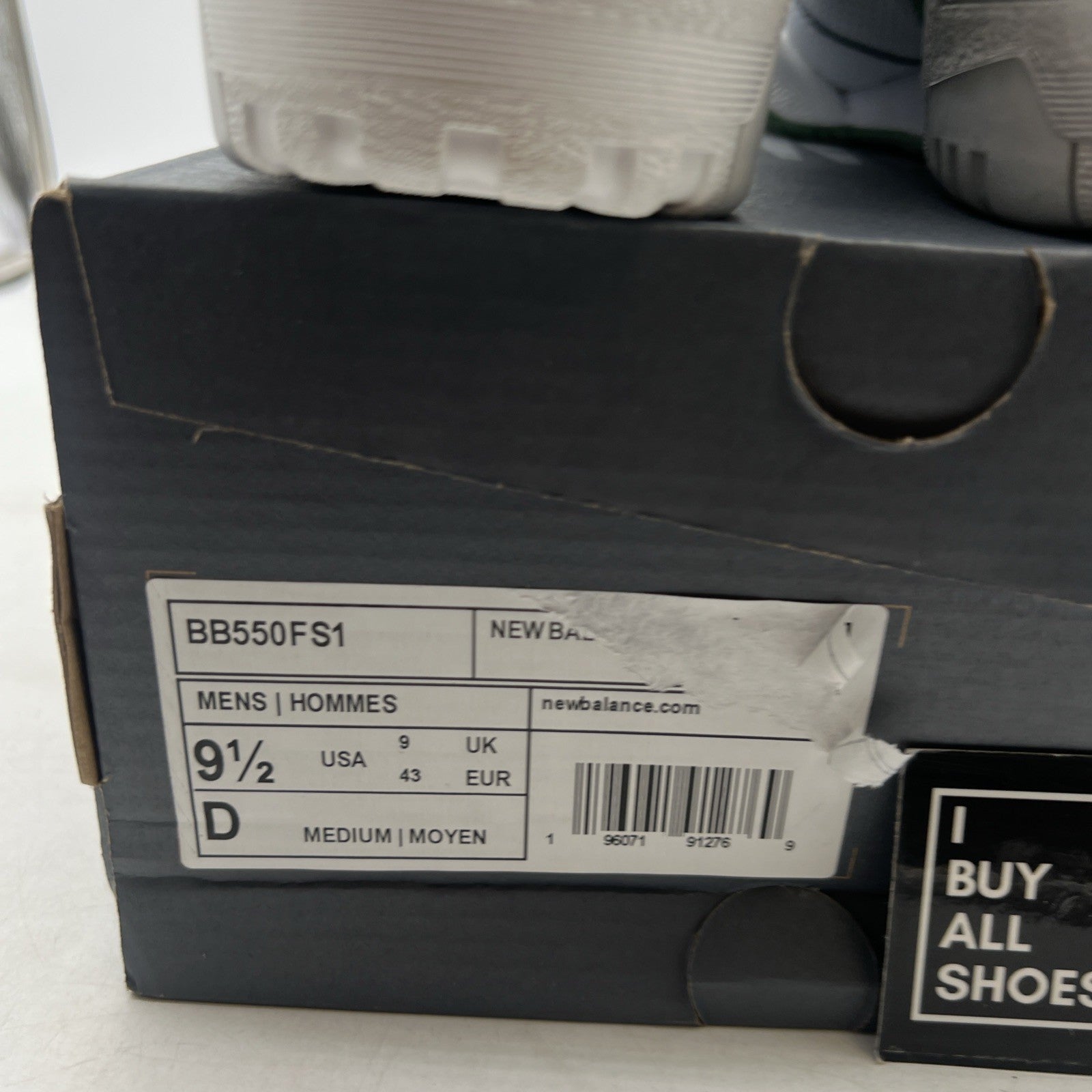 Size 9.5 - New Balance 550 White Mint Green (BB550FS1)