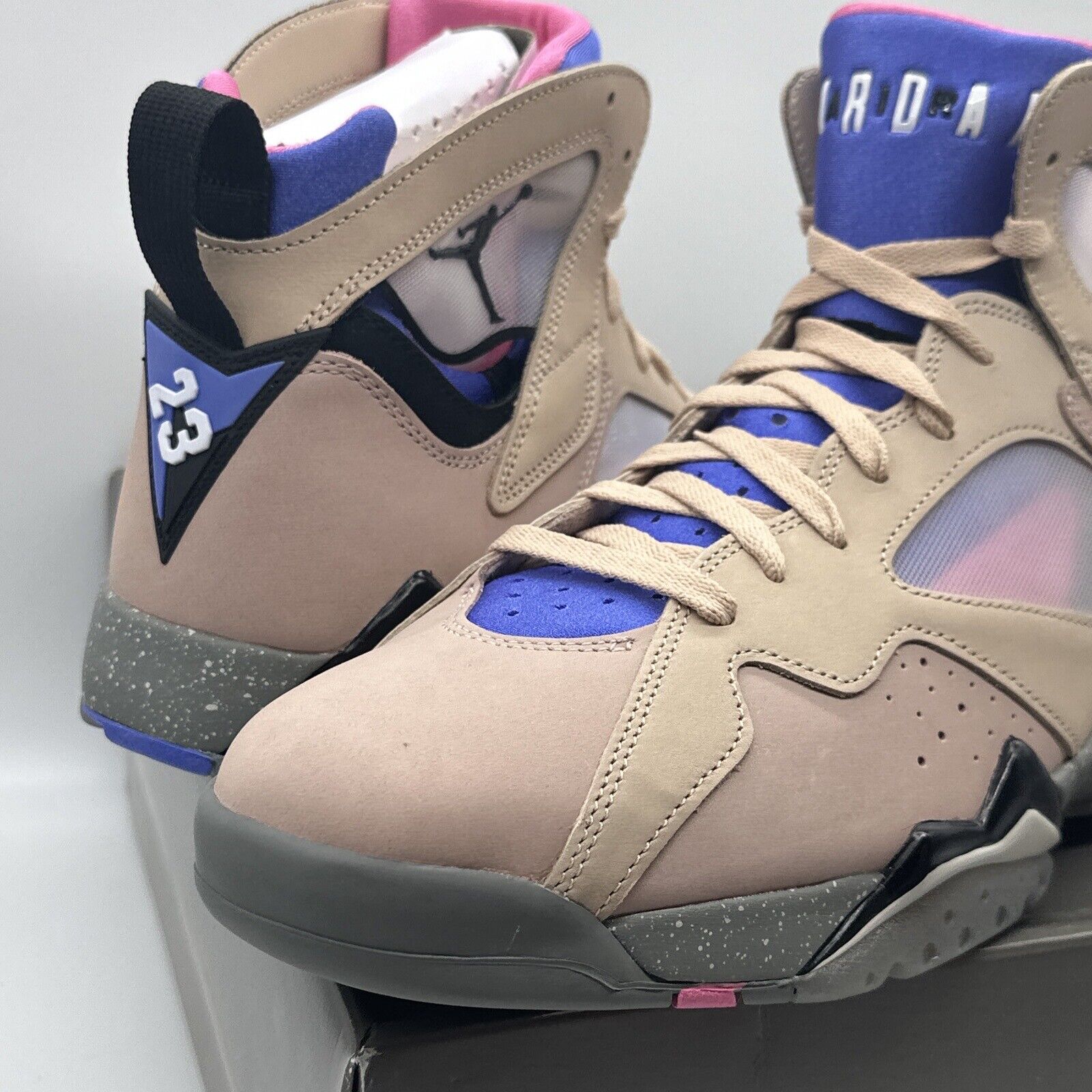 Size 13 - Jordan 7 SE Sapphire 2022 Beige Pink Blue Suede Grey OG All. With Box