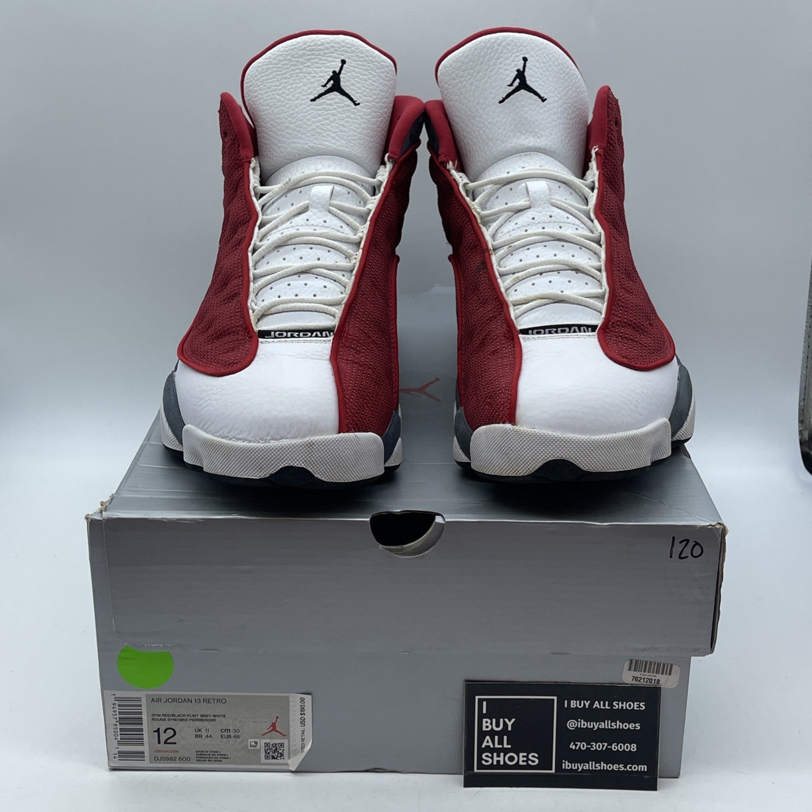 Size 12 - Jordan 13 Gym Red Flint Grey White Suede Leather (DJ5982600)