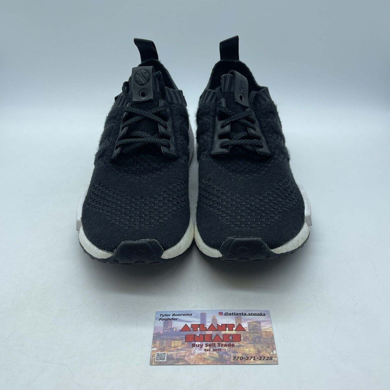 Size 9 - adidas A Ma Maniere x Invincible x NMD_R1 Primeknit Core Black Suede