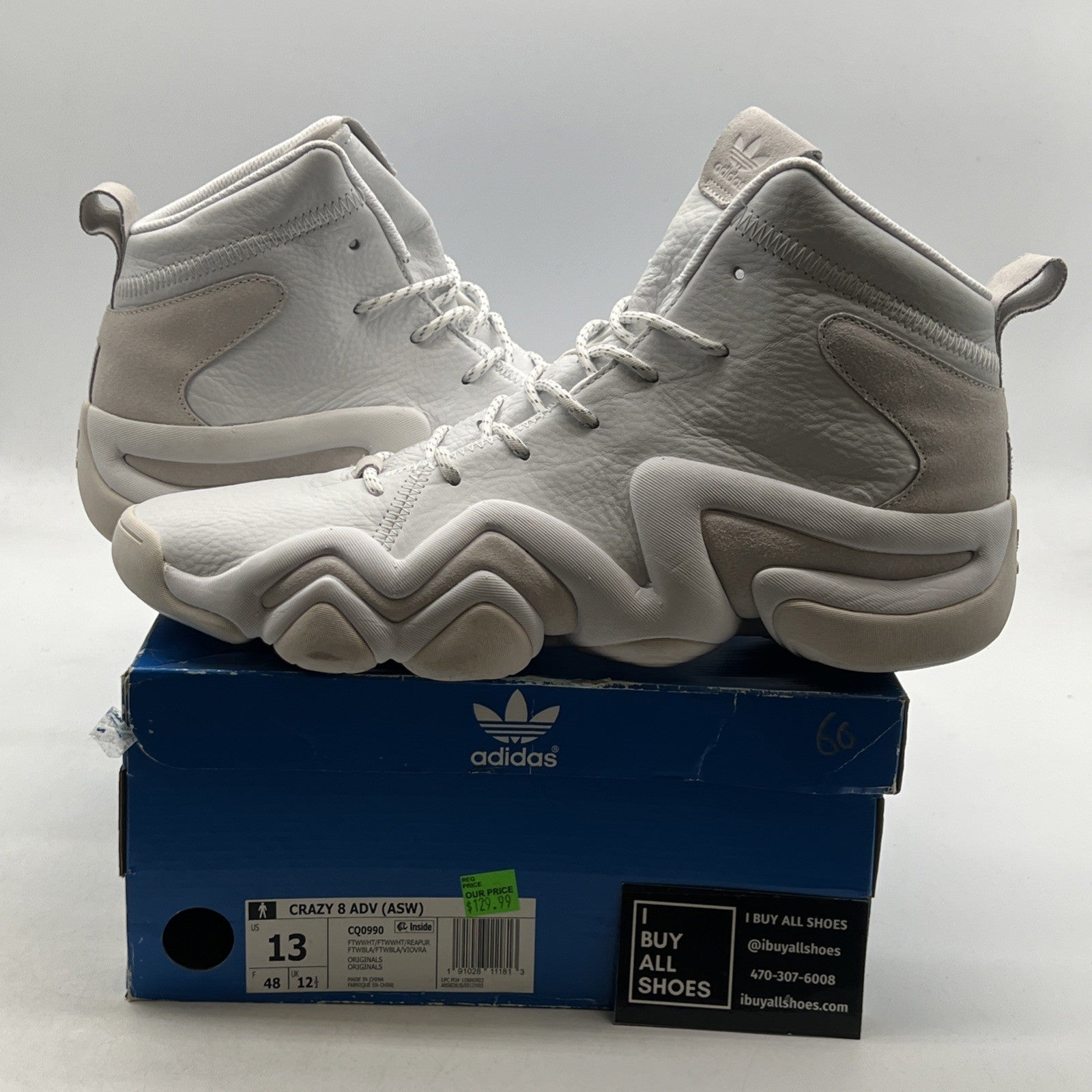 Size 13 - Adidas Crazy 8 ADV White (CQ0990)