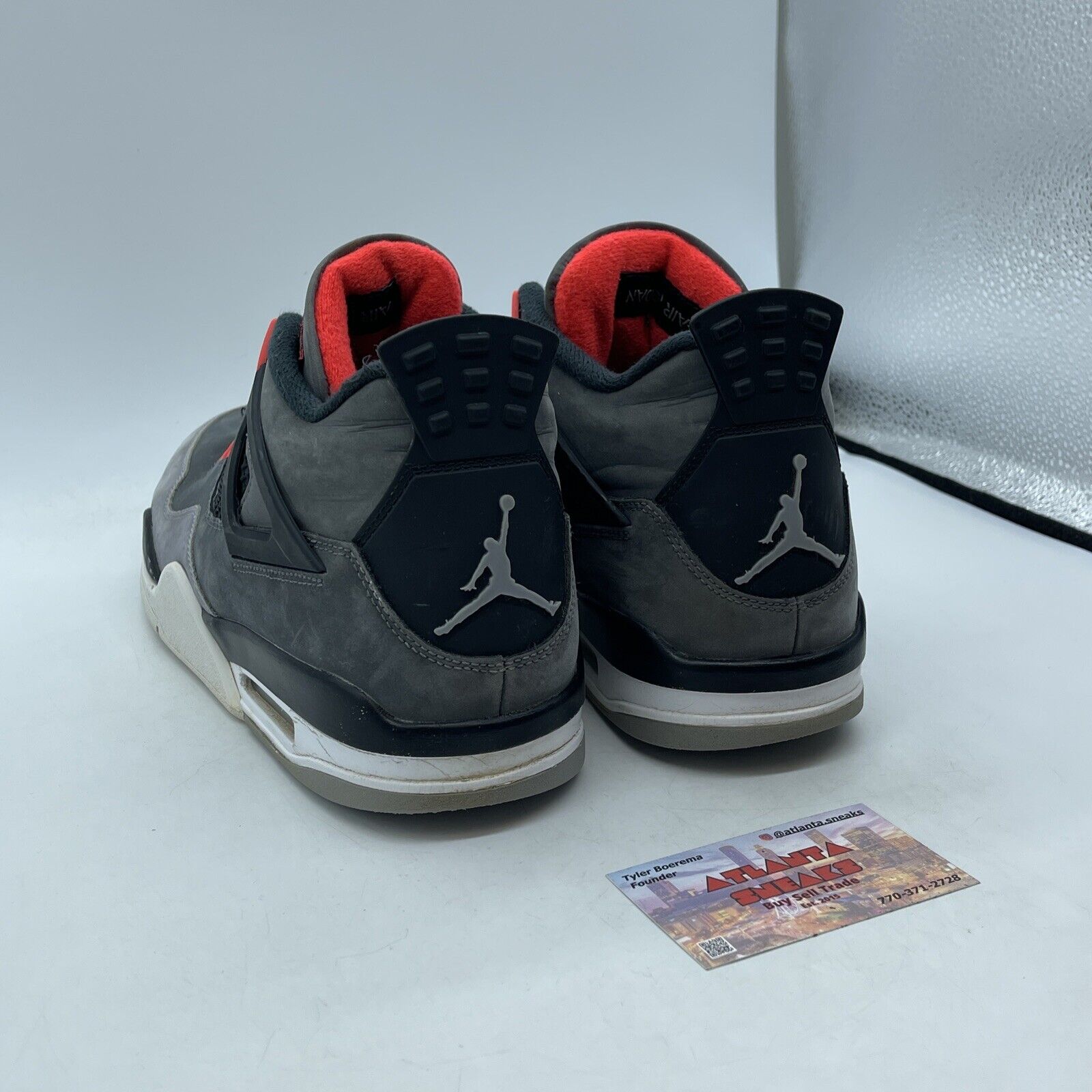 Size 11 - Jordan 4 Retro Mid Infrared Grey Black Suede Leather (DH6927-061)