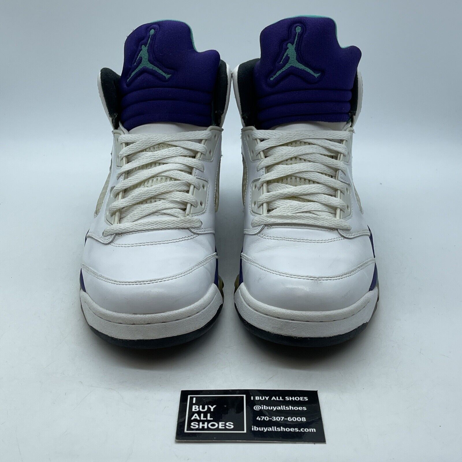 Size 10.5 - Jordan 5 Retro Grape 2013 White Purple Black Leather (136027-108)