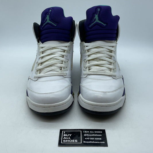 Size 10.5 - Jordan 5 Retro Grape 2013 White Purple Black Leather (136027-108)