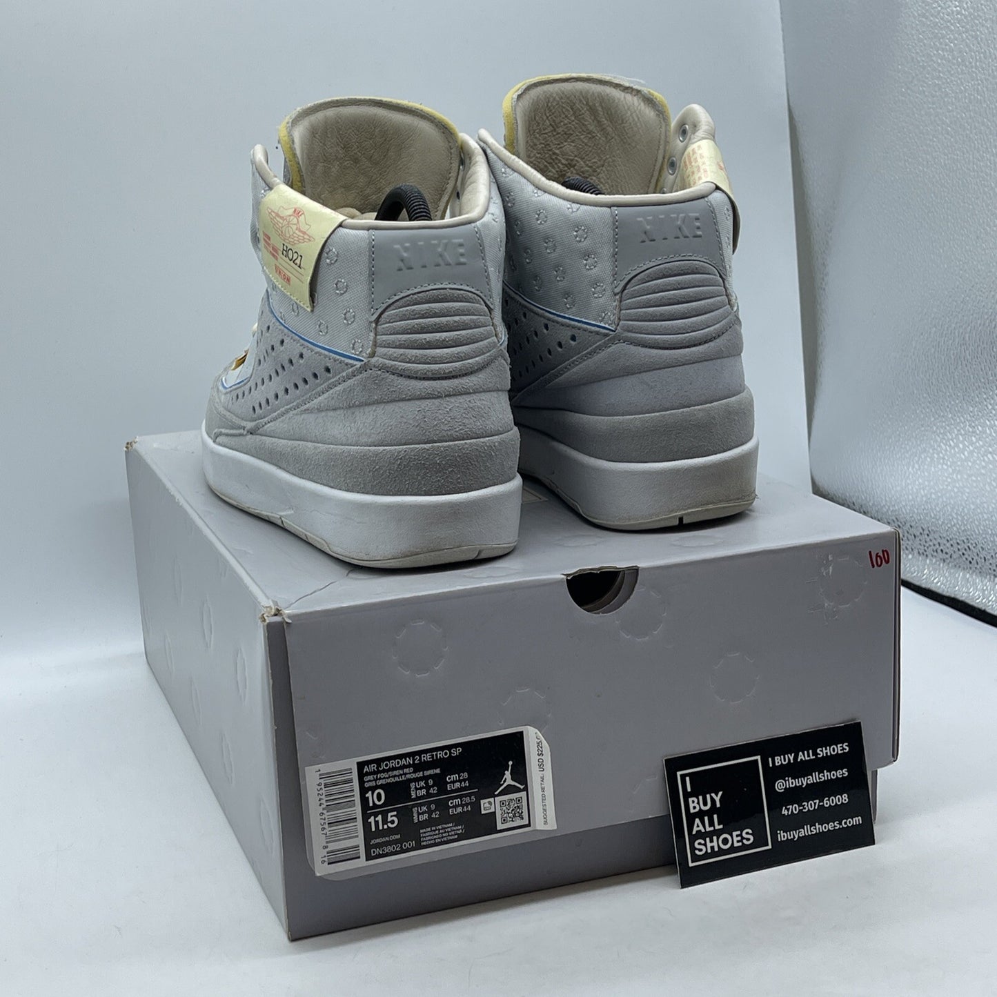 Size 10 - Jordan 2 Gray Fog 2022 Grey Blue White Suede Leather (DN3802-001)