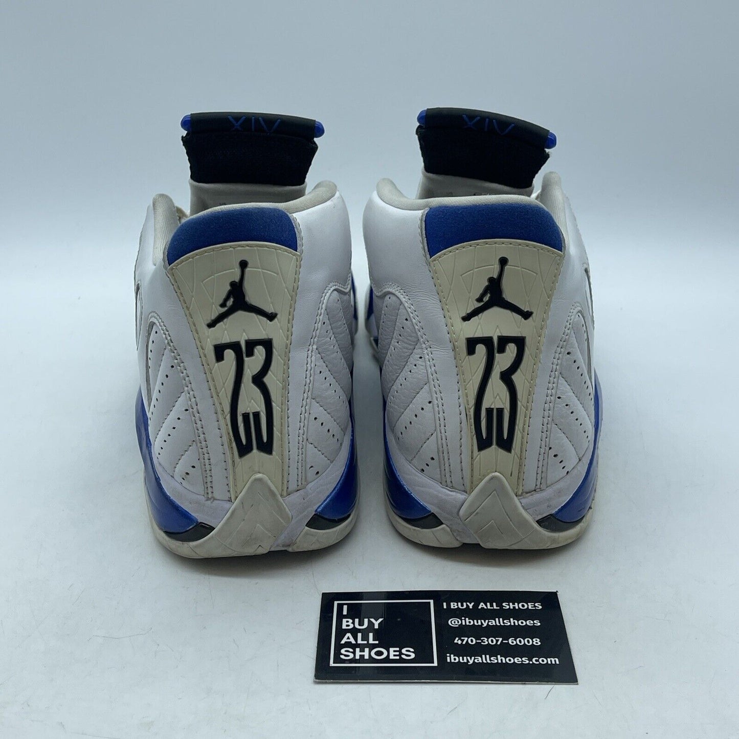 Size 9.5 - Air Jordan 14 Retro Hyper Royal Blue White Leather (487471-104)