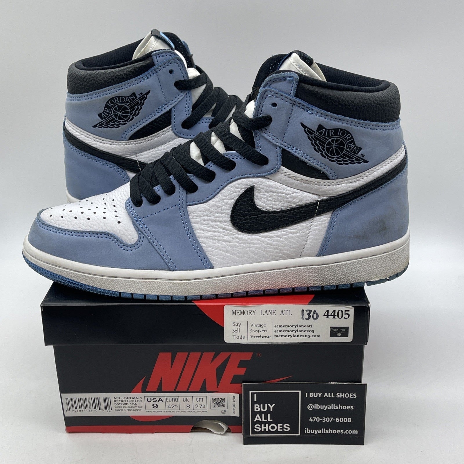 Size 9 - Air Jordan 1 Retro OG High University Blue (555088-134)