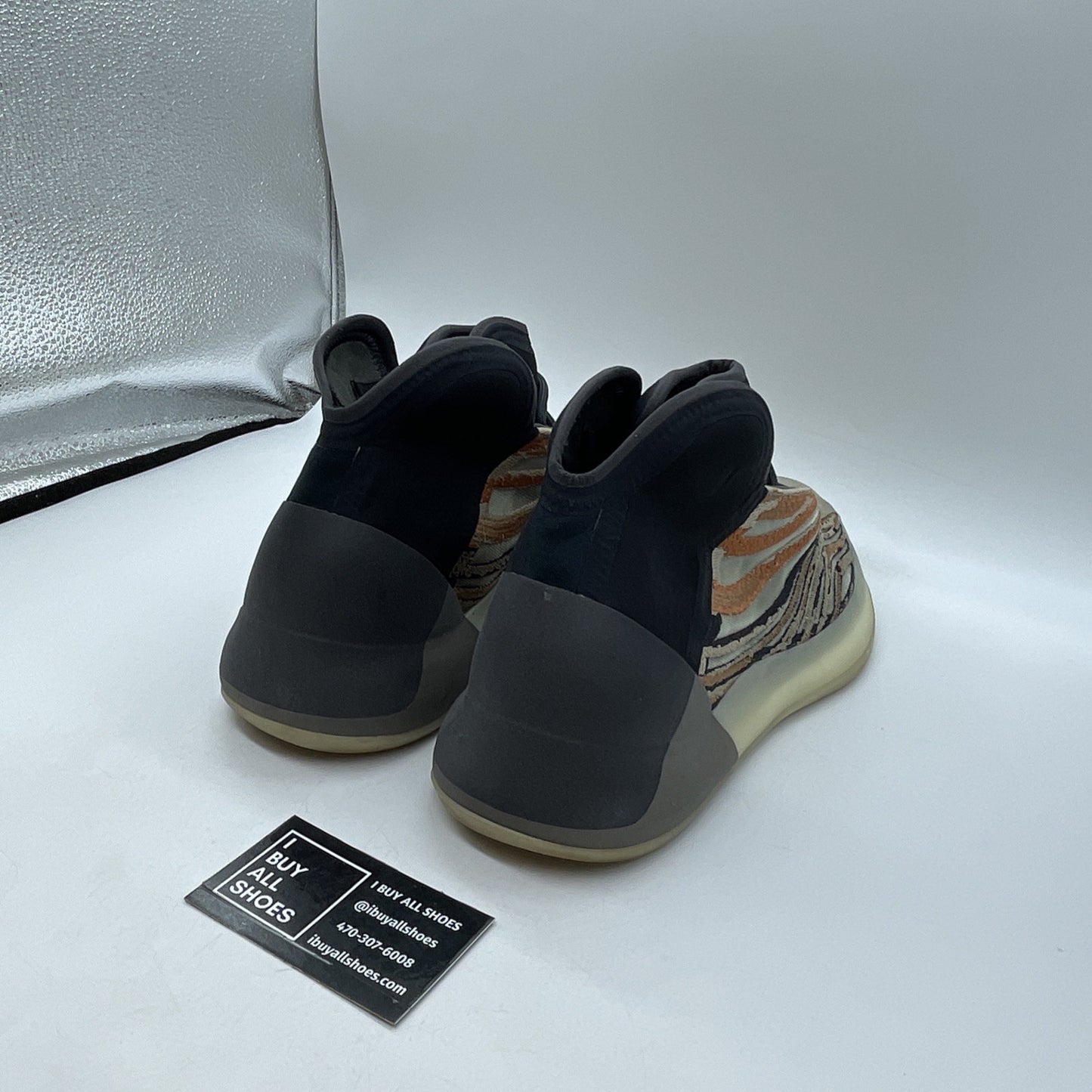 Size 9.5 - adidas Yeezy Quantum Flash Orange Black Brown Suede (GW5314)