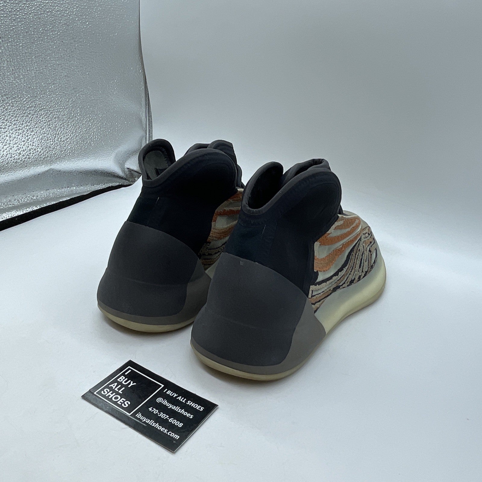 Size 9.5 - adidas Yeezy Quantum Flash Orange Black Brown Suede (GW5314)