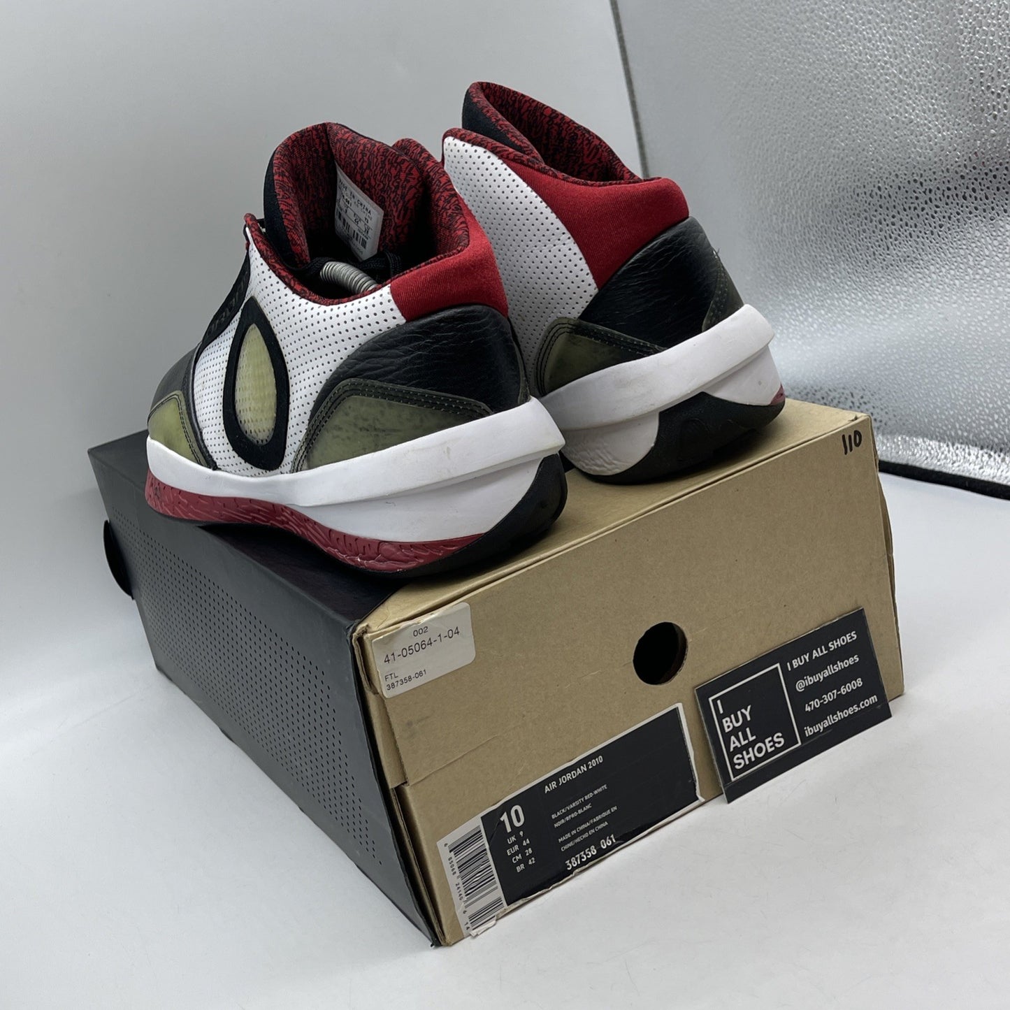 Size 10 - Air Jordan 2010 Black Varsity Red Suede Leather (387358-061)