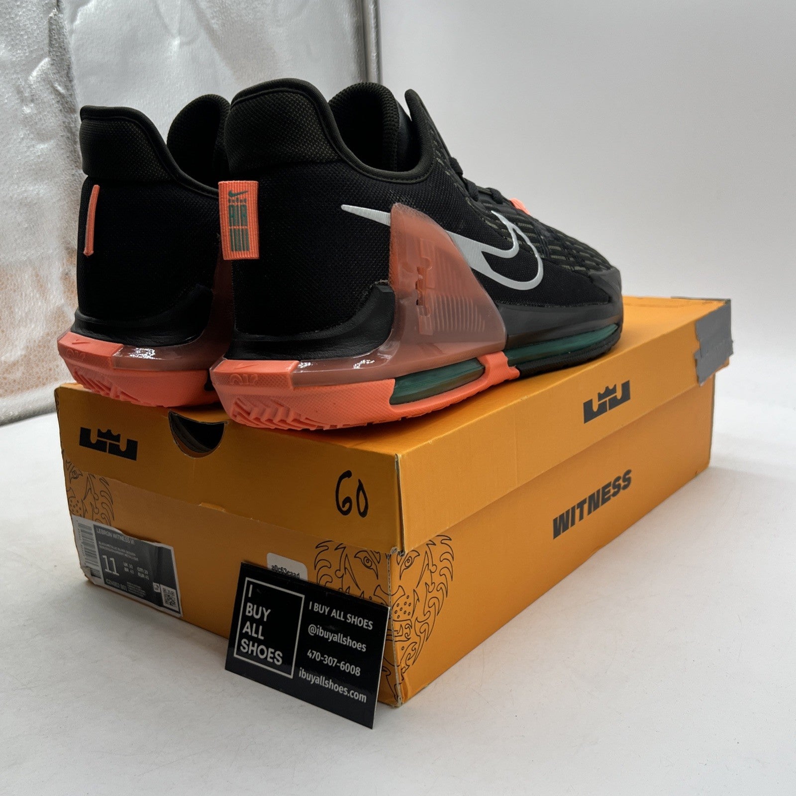 Size 11 - Nike LeBron Witness 6 Black Sequoia Crimson Pulse (CZ4052-001)