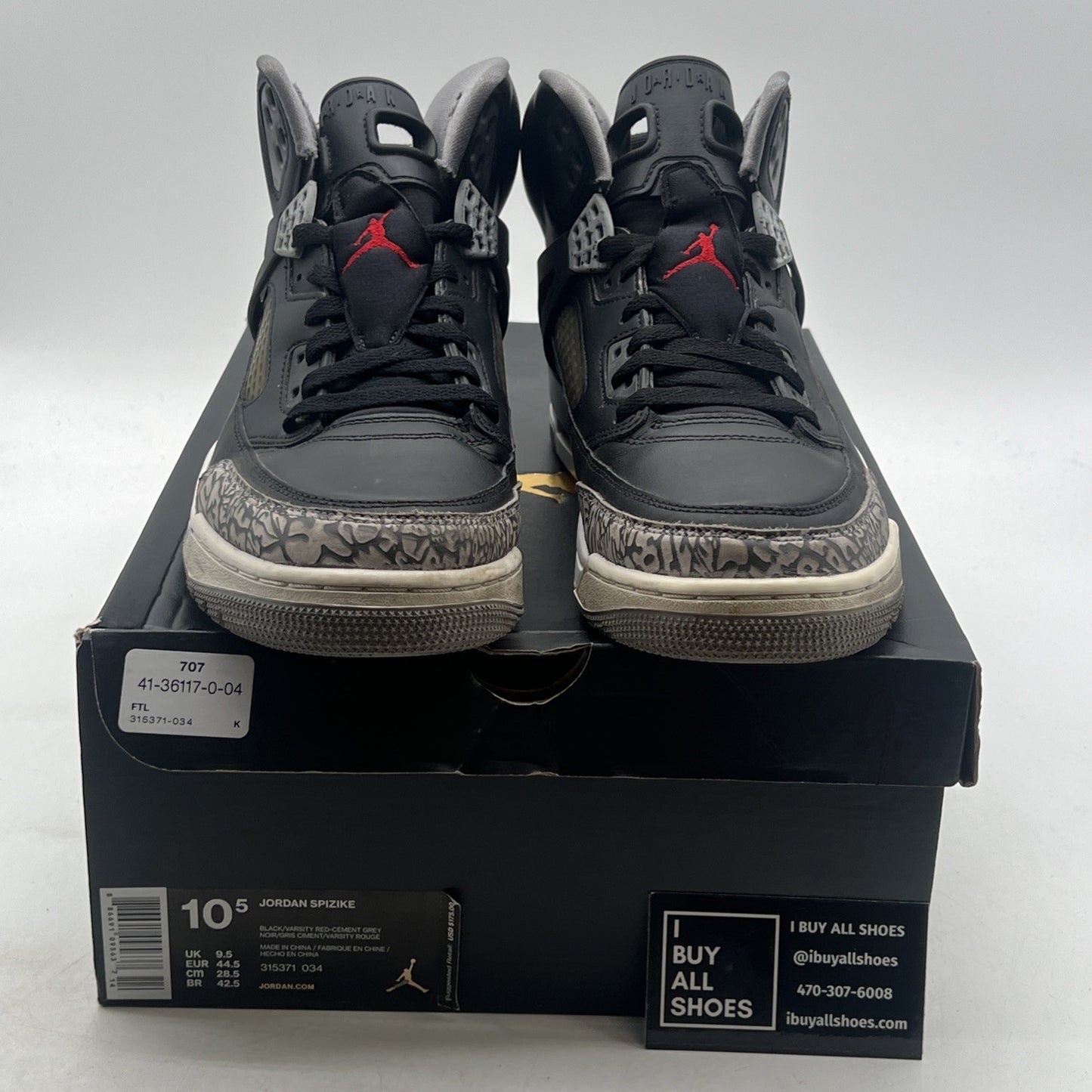 Size 10.5 - Jordan Spizike Black - (315371-034)