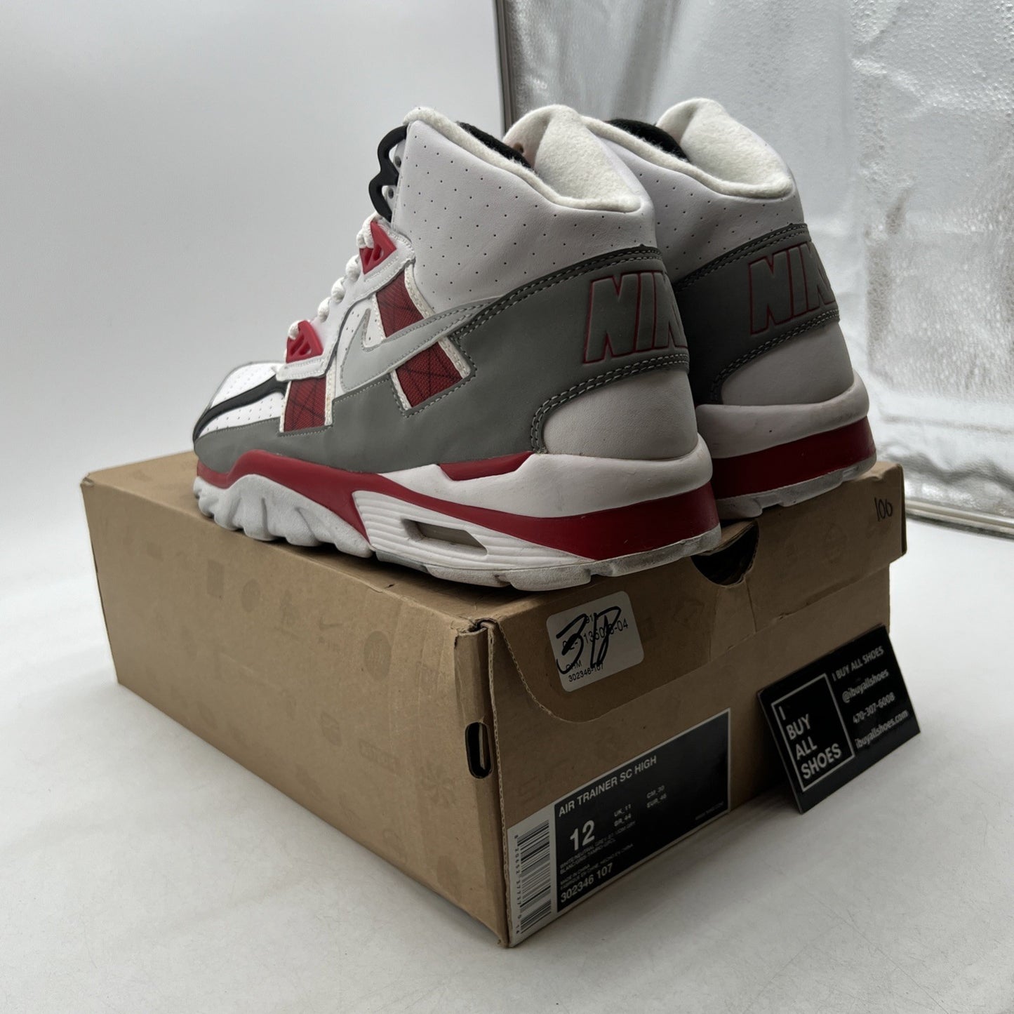 Size 12 - Nike Air Trainer SC High White Varsity Red (302346-107)