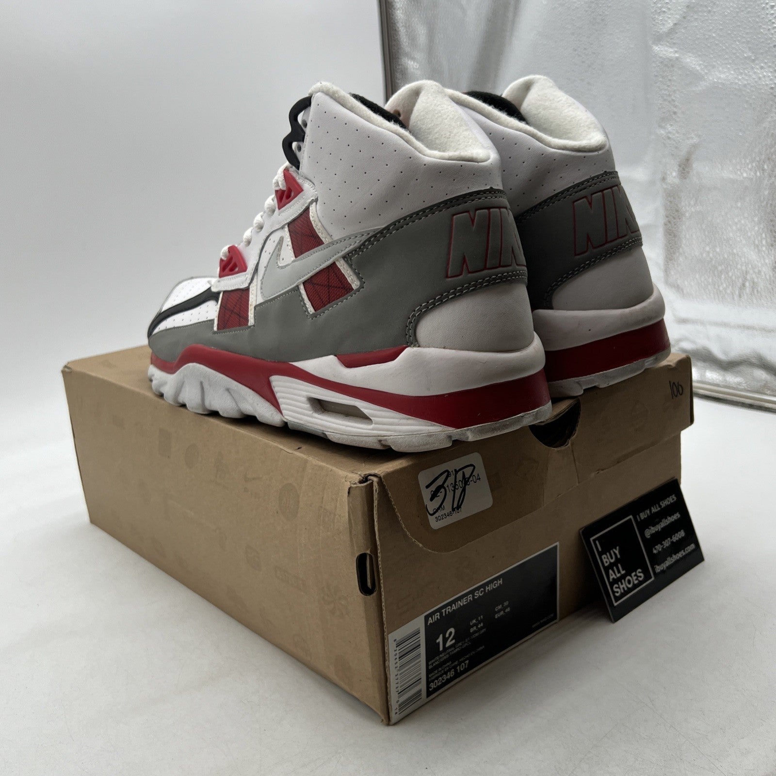 Size 12 - Nike Air Trainer SC High White Varsity Red (302346-107)