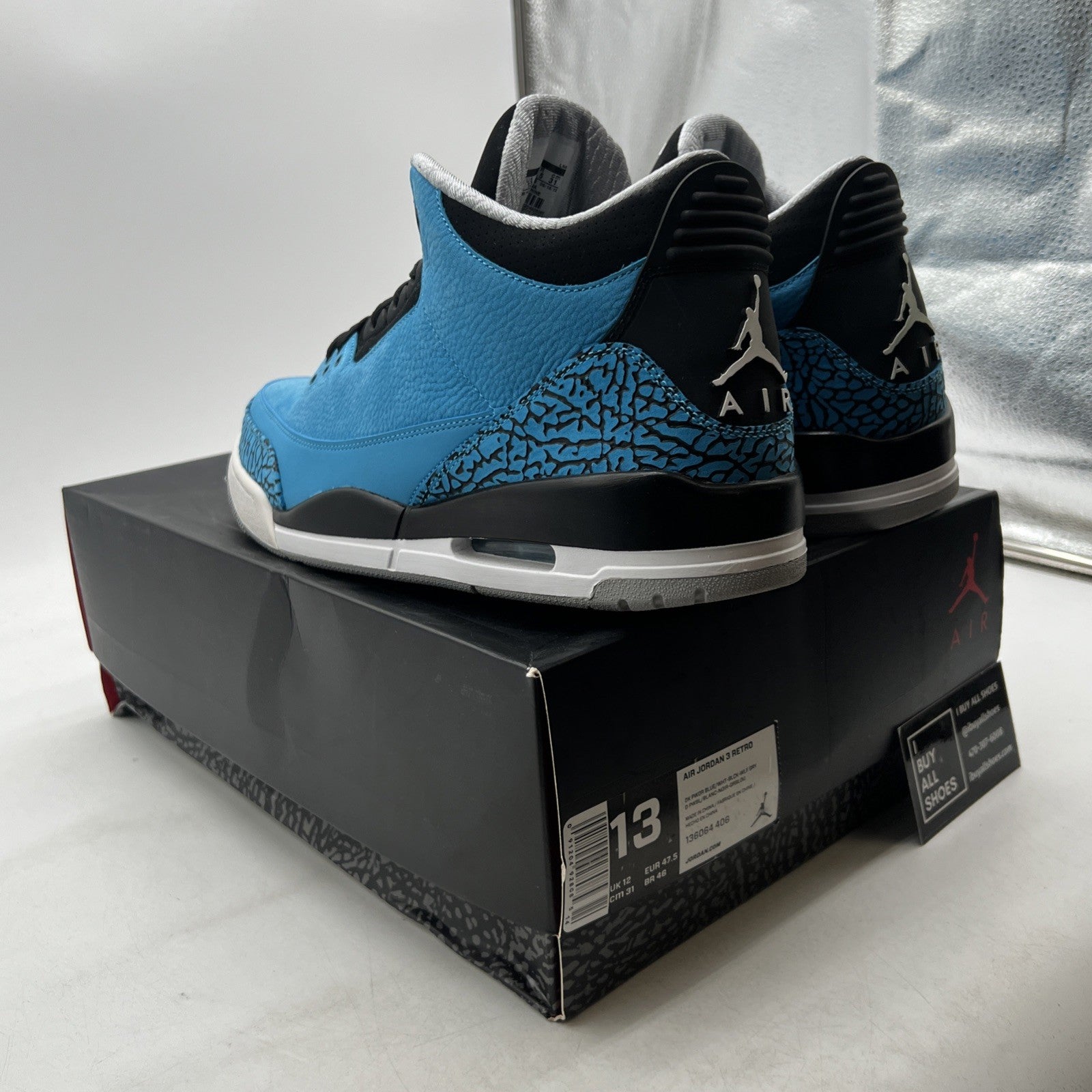Size 13 - Air Jordan 3 Retro Powder Blue (136064-406)