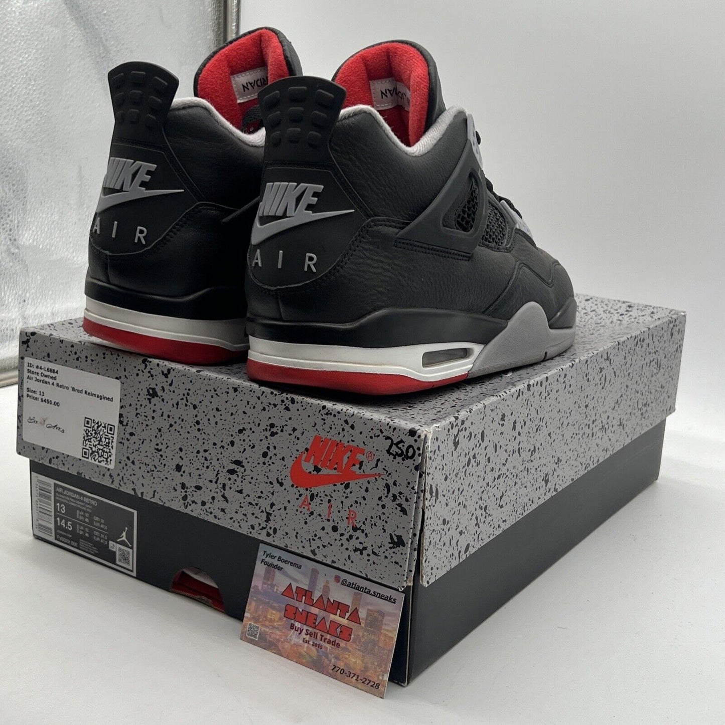 Size 13 - Air Jordan 4 Retro Bred Reimagined Black White Red (FV5029-006)