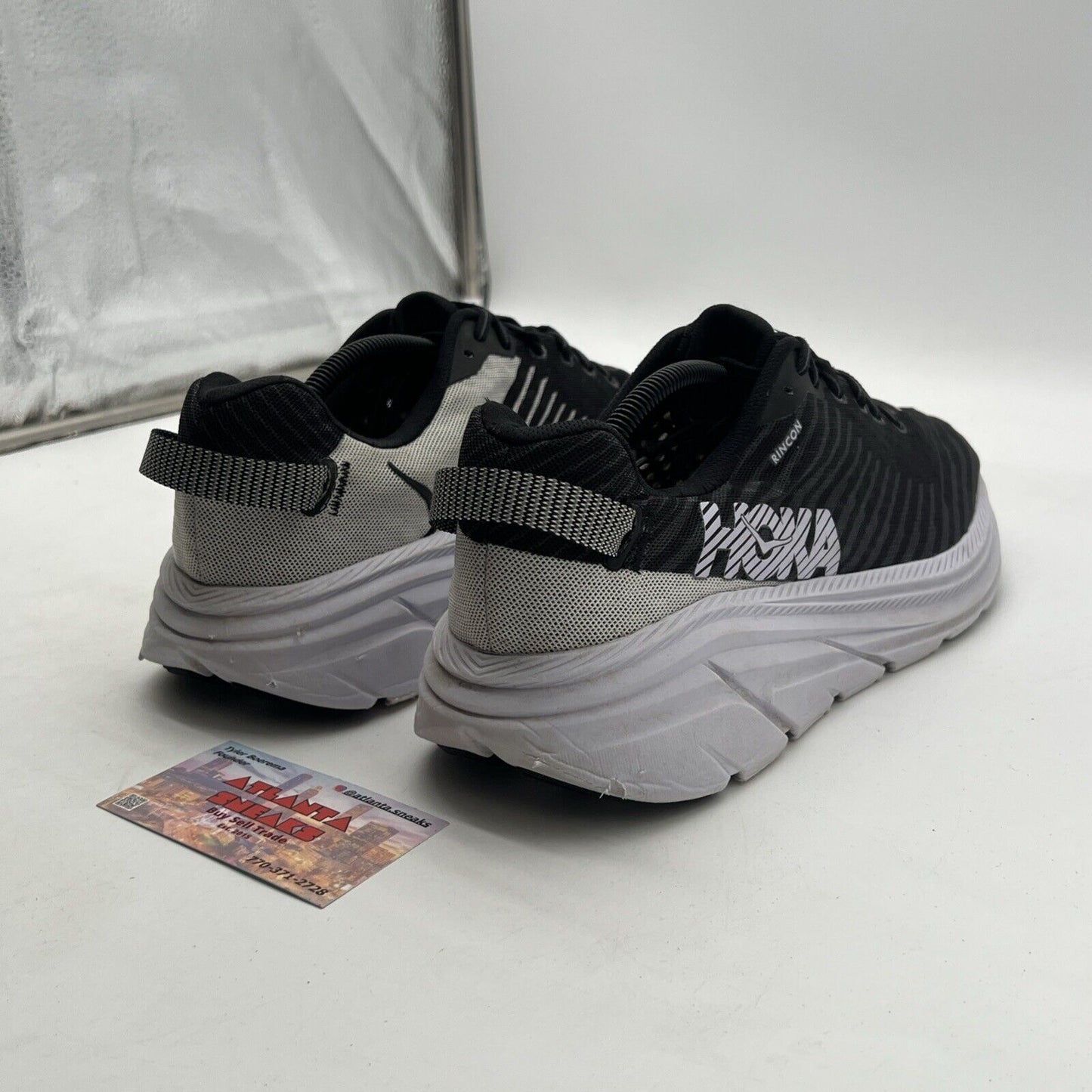 Size 11.5 - Hoka One One Rincon Running Shoes Black/White (1102874)
