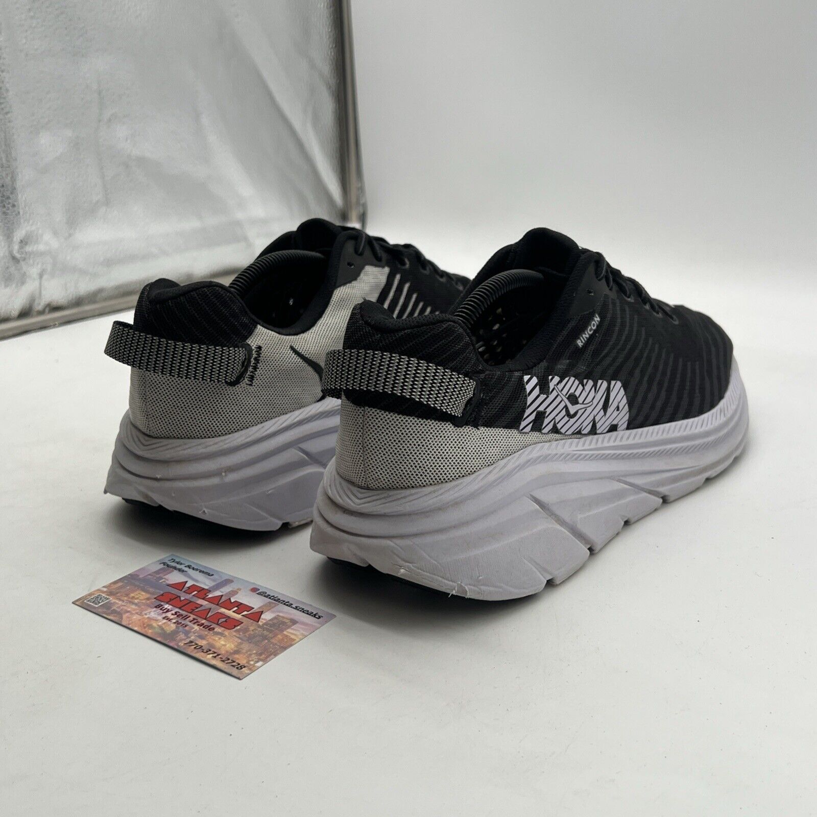 Size 11.5 - Hoka One One Rincon Running Shoes Black/White (1102874)