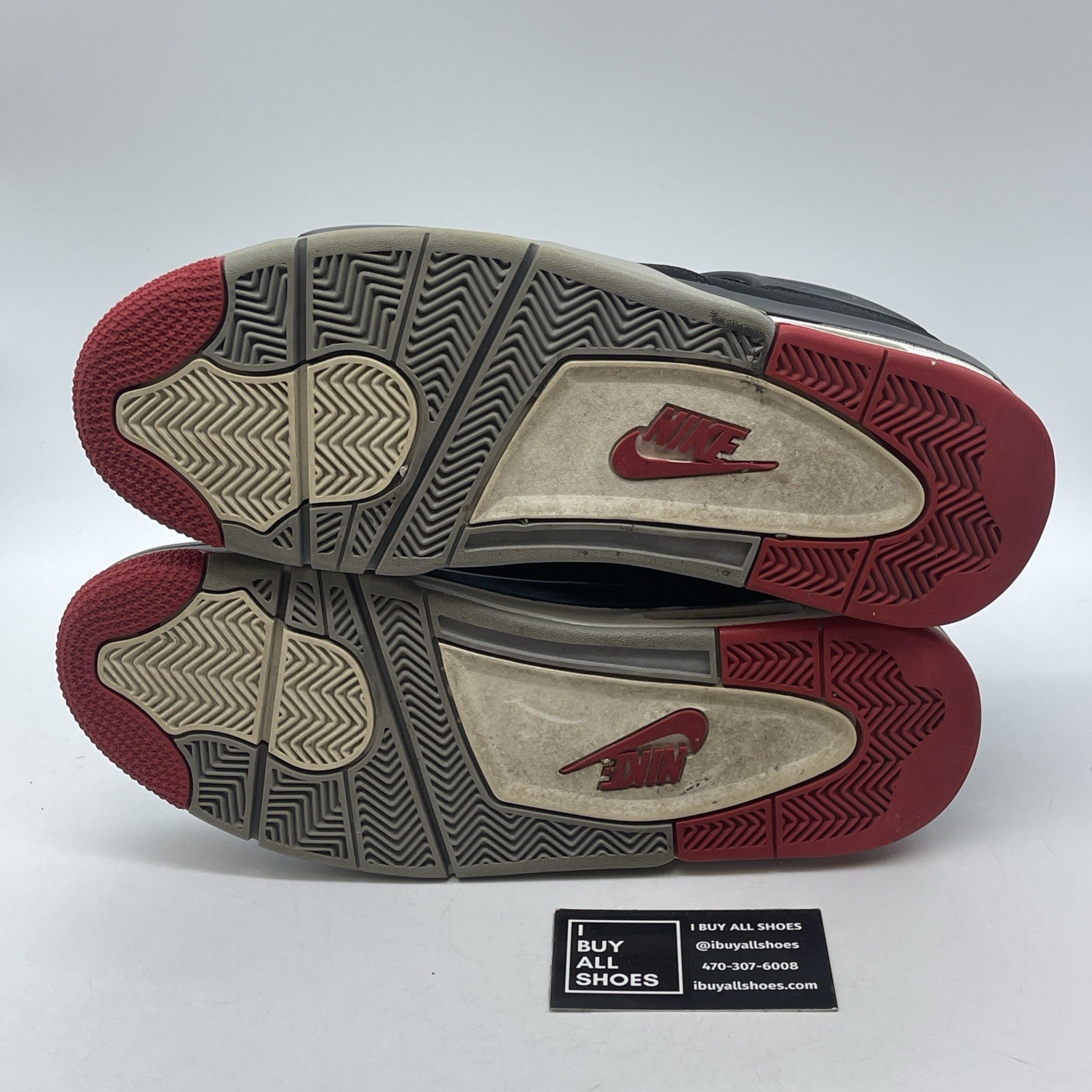 Size 12 - Jordan 4 Retro OG Mid Bred 2019 Black Grey Suede (308497-060)