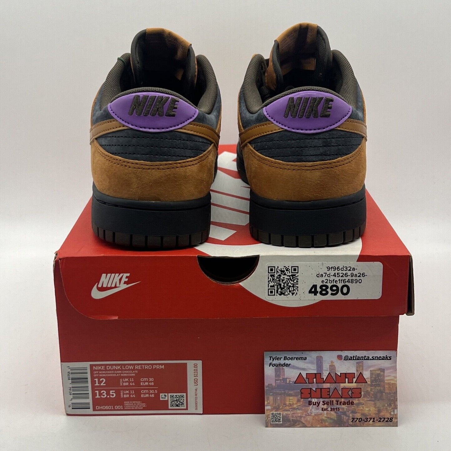 Size 12 - Nike Dunk Premium Low Cider Brown Purple Suede (DH0601-001)