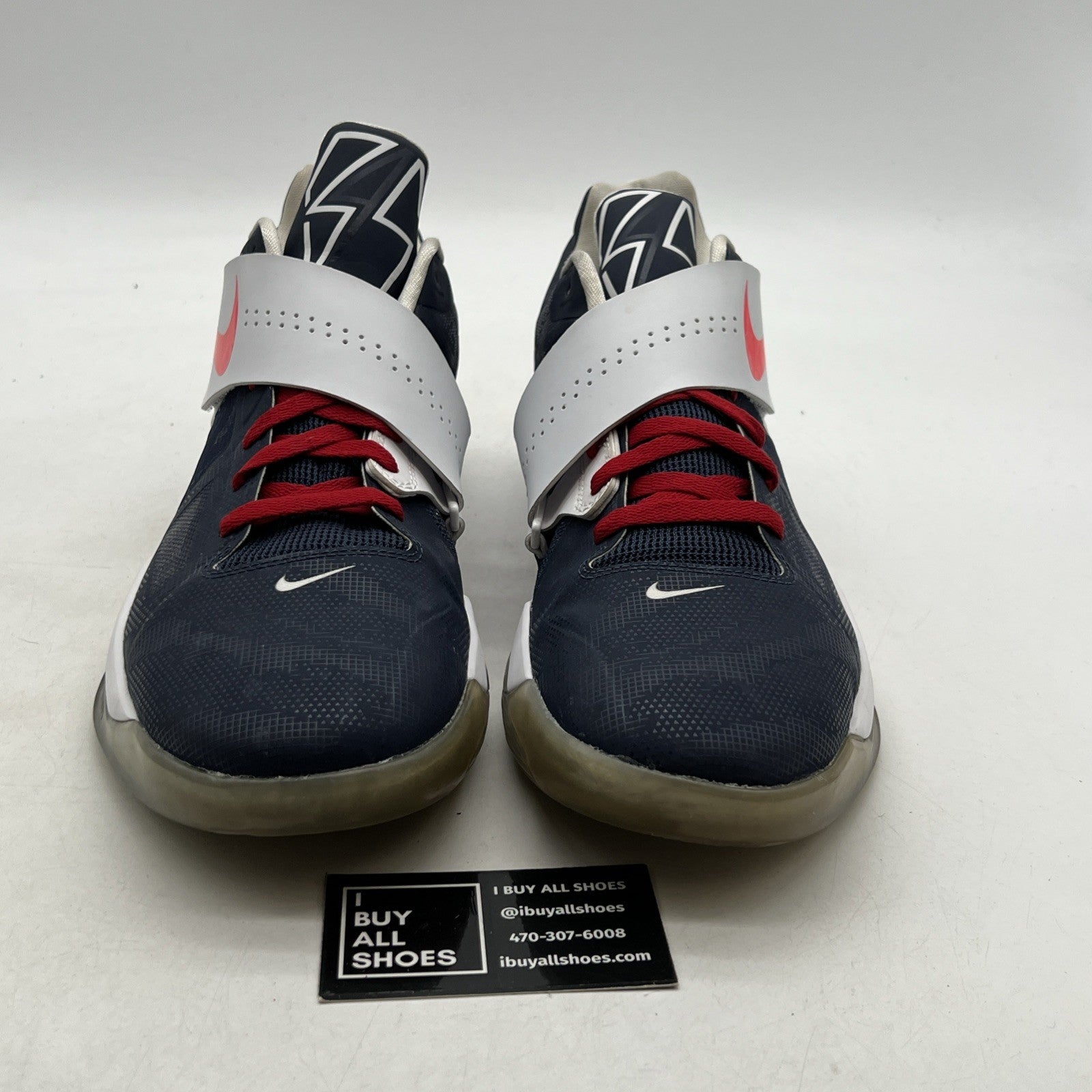 Size 14 - Nike ID KD 4 Custom Basketball Sneakers Mens Athletic Blue Red