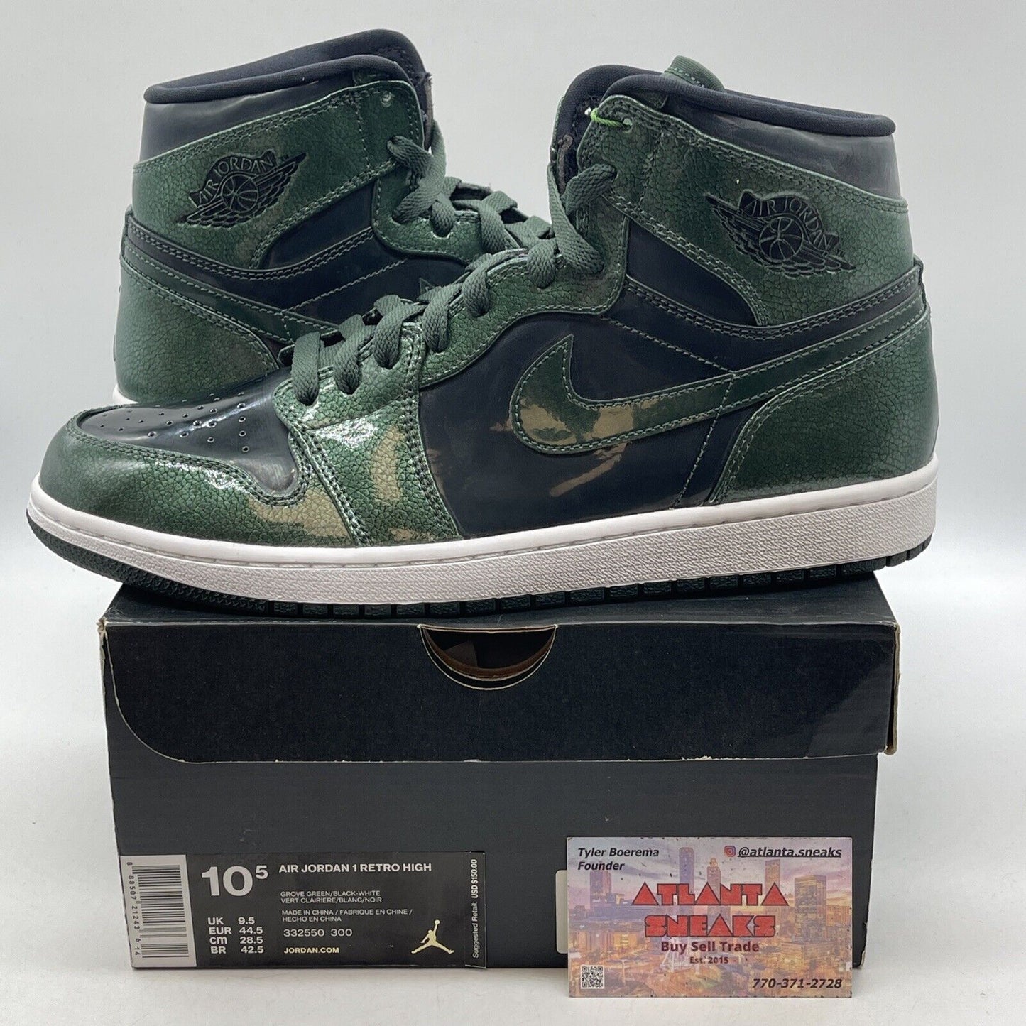 Size 10.5 - Air Jordan 1 High Anti-Gravity Machines Green Black (332550-300)