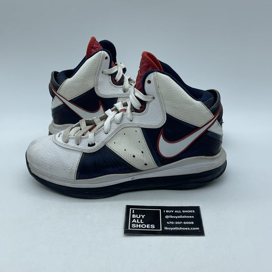 Size 6.5 (GS) - Nike Air Max LeBron VIII Mid Independence Day (415238-100)