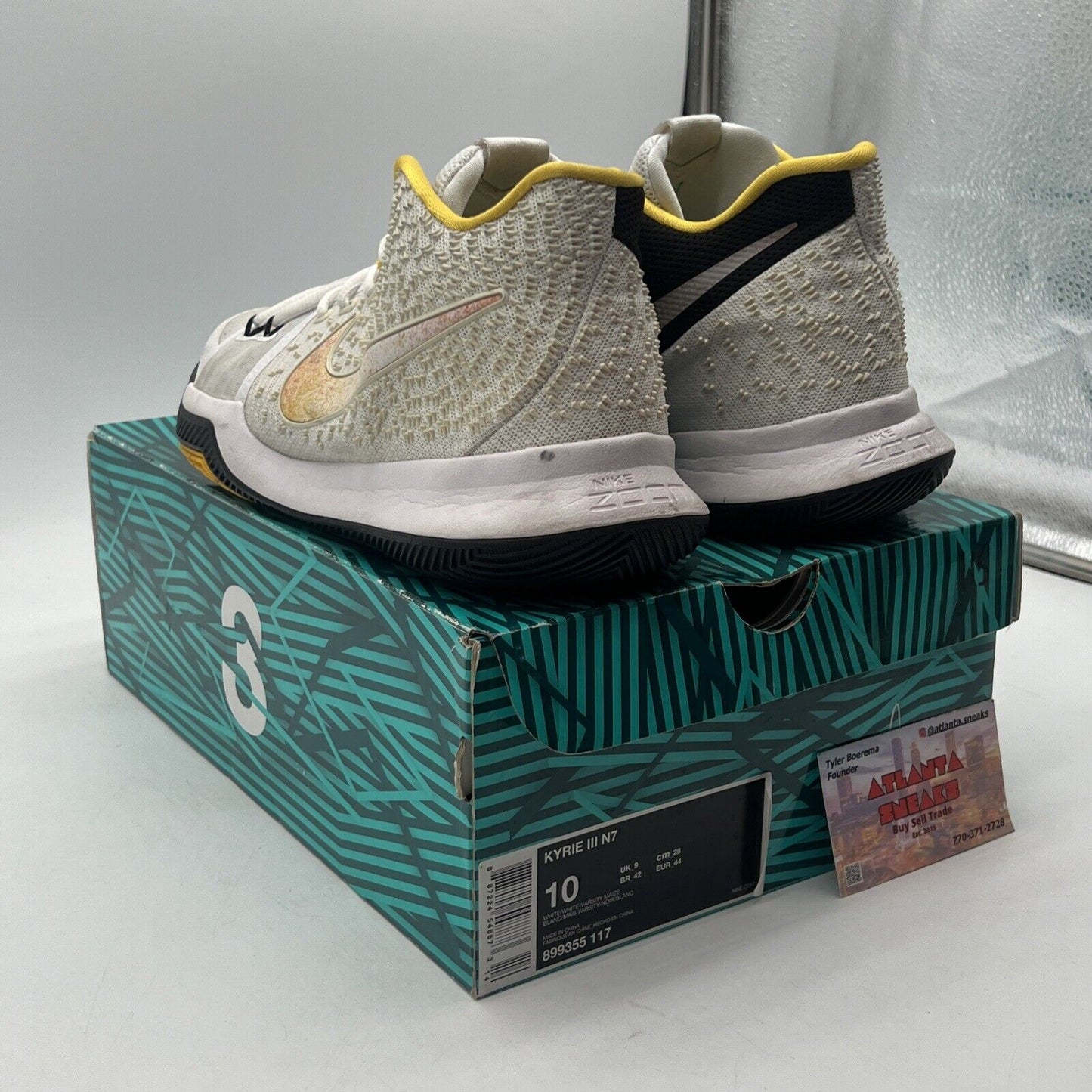 Size 10 - Nike Kyrie 3 N7 (899355-117) Black White Yellow