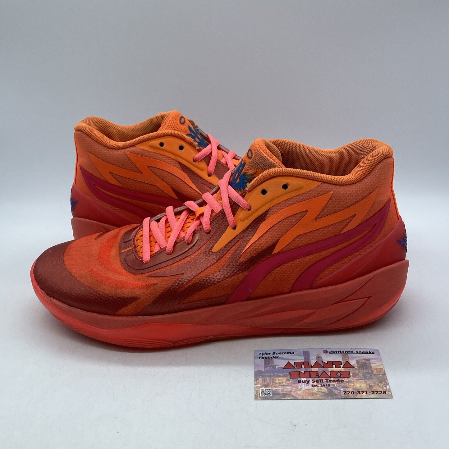 Size 9.5 - PUMA MB.02 Supernova Orange Red Blue Suede Leather (376442-01)