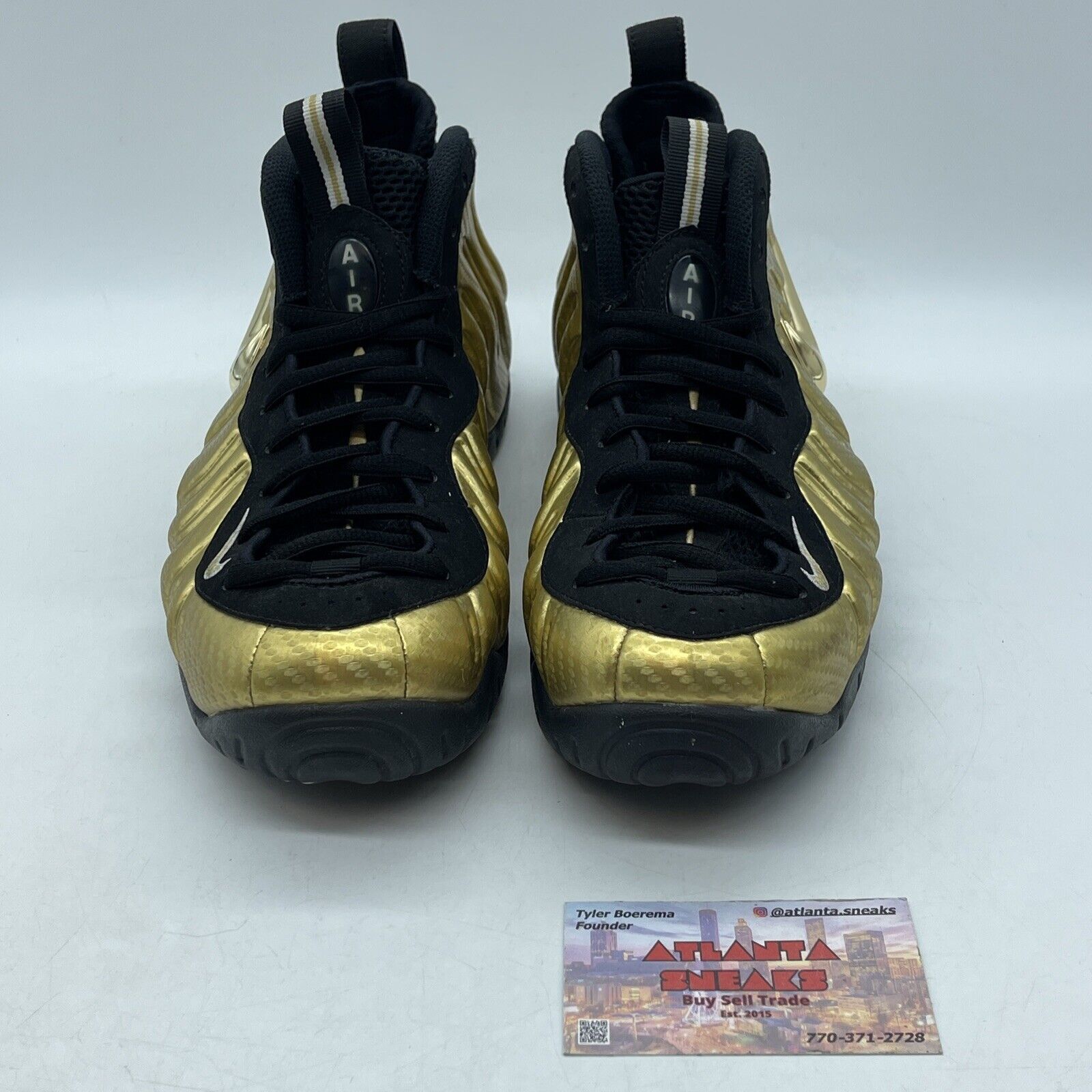 Size 8.5 - Nike Air Foamposite Pro Metallic Gold Black (624041-701)